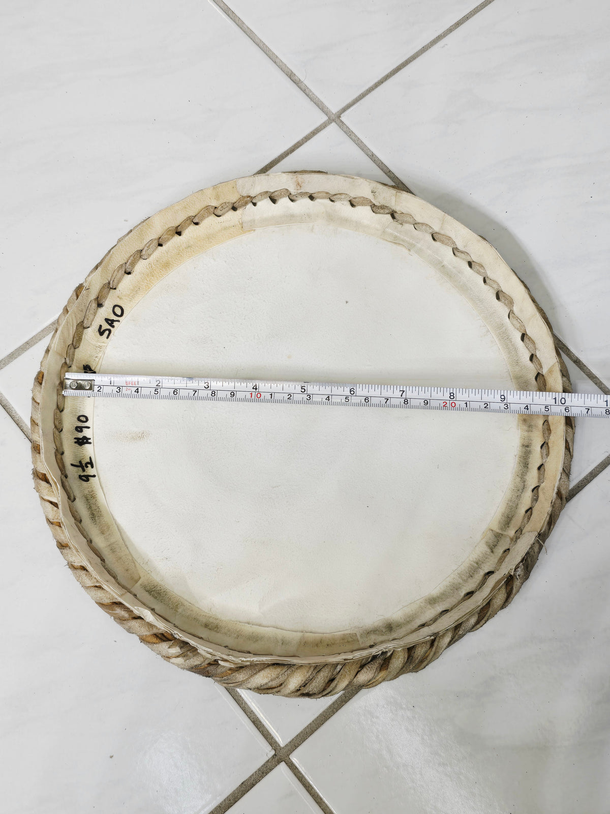 Mohd. Sharif: 9.5" Bayan Skin *Slightly Crumpled (Tends to even out once pulled) - Sangeet Store