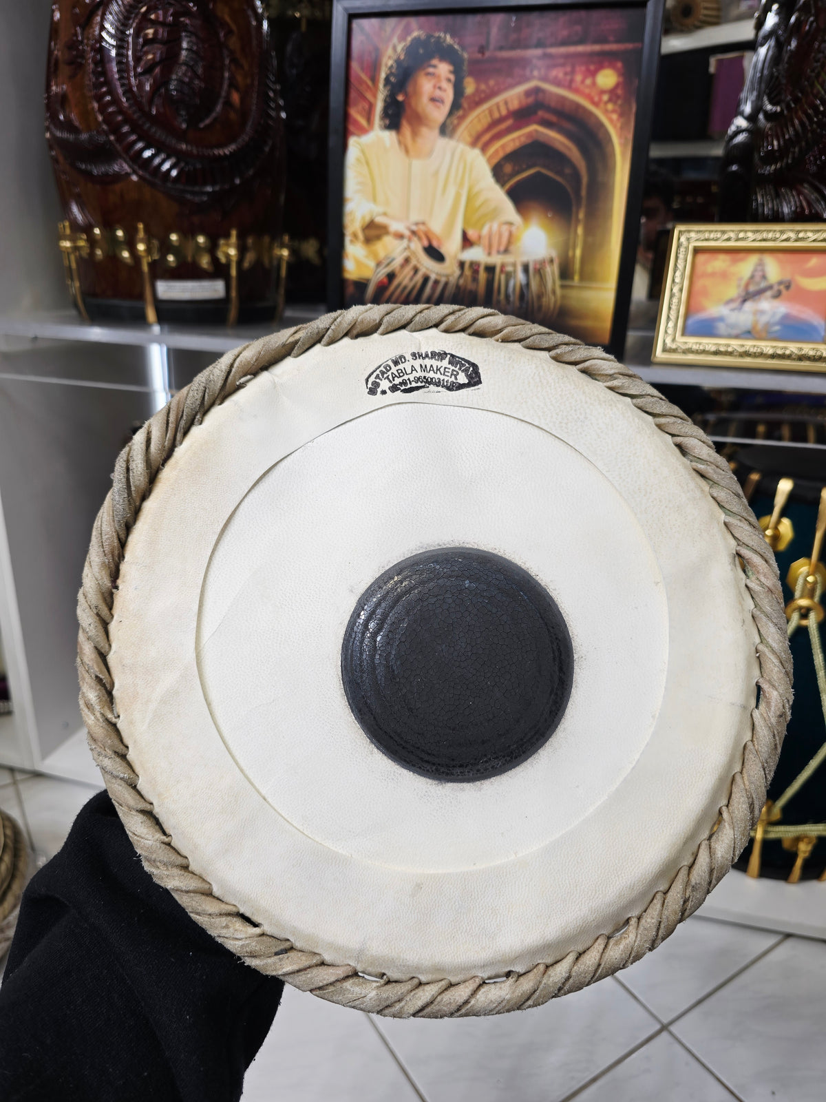 Mohd. Sharif: 9.5" Bayan Skin *Minor Crumpled (Tends to even out once pulled) - Sangeet Store