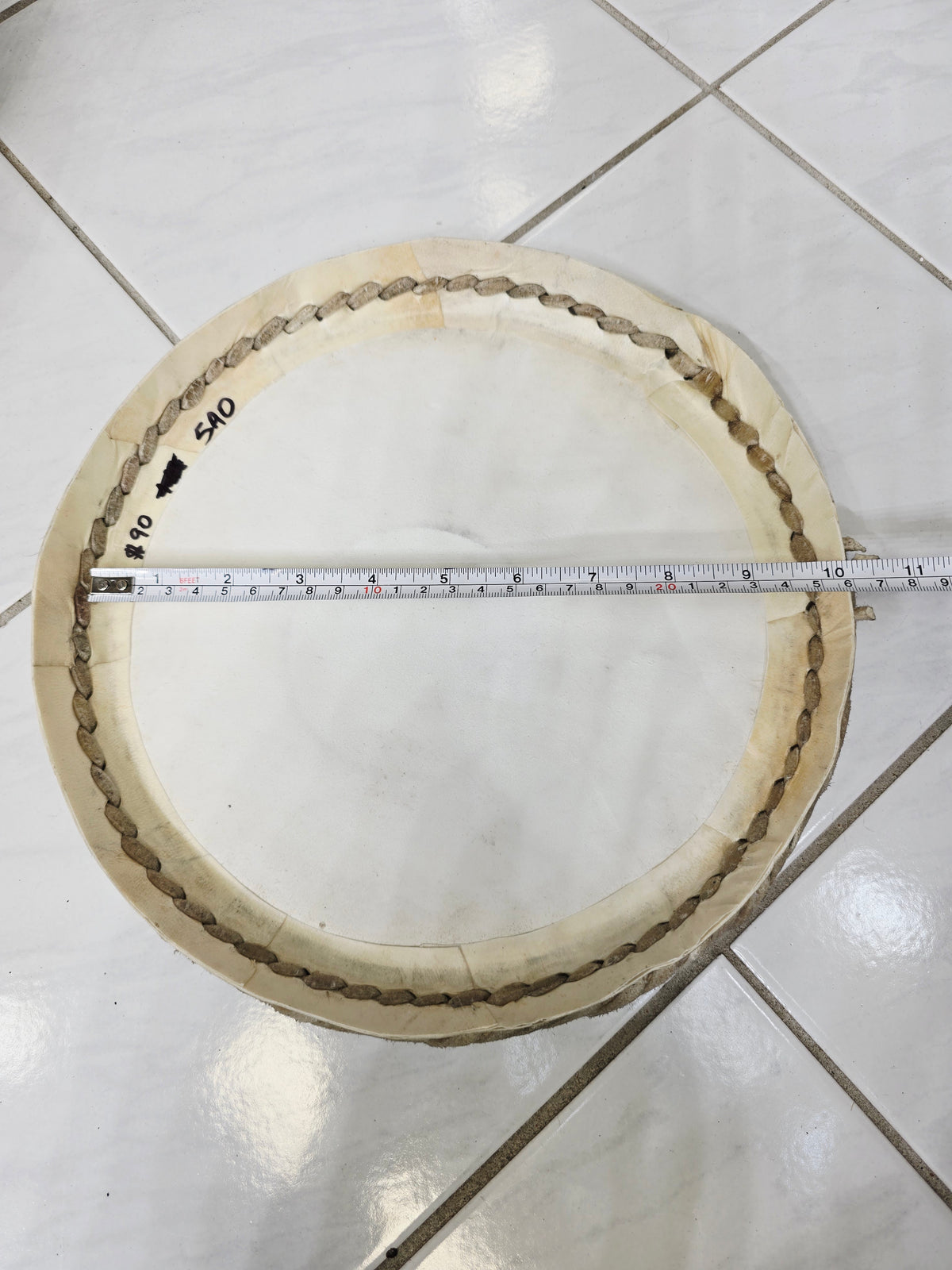 Mohd. Sharif: 9.5" Bayan Skin *Minor Crumpled (Tends to even out once pulled) - Sangeet Store