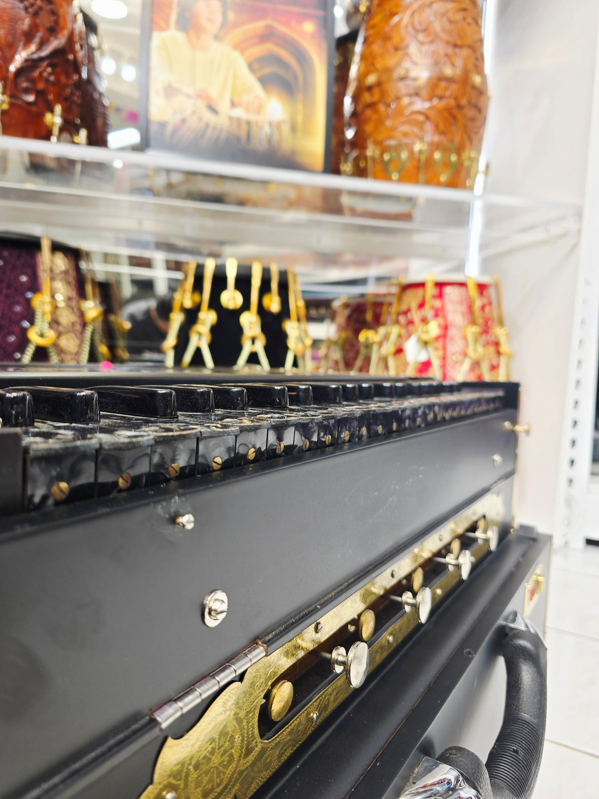 Midnight Raag | 42-Key 3-Reed BMF Matte Black Non-Scale Changer Harmonium with Black German Keys *Weak Sustain, Mediocre Sound*