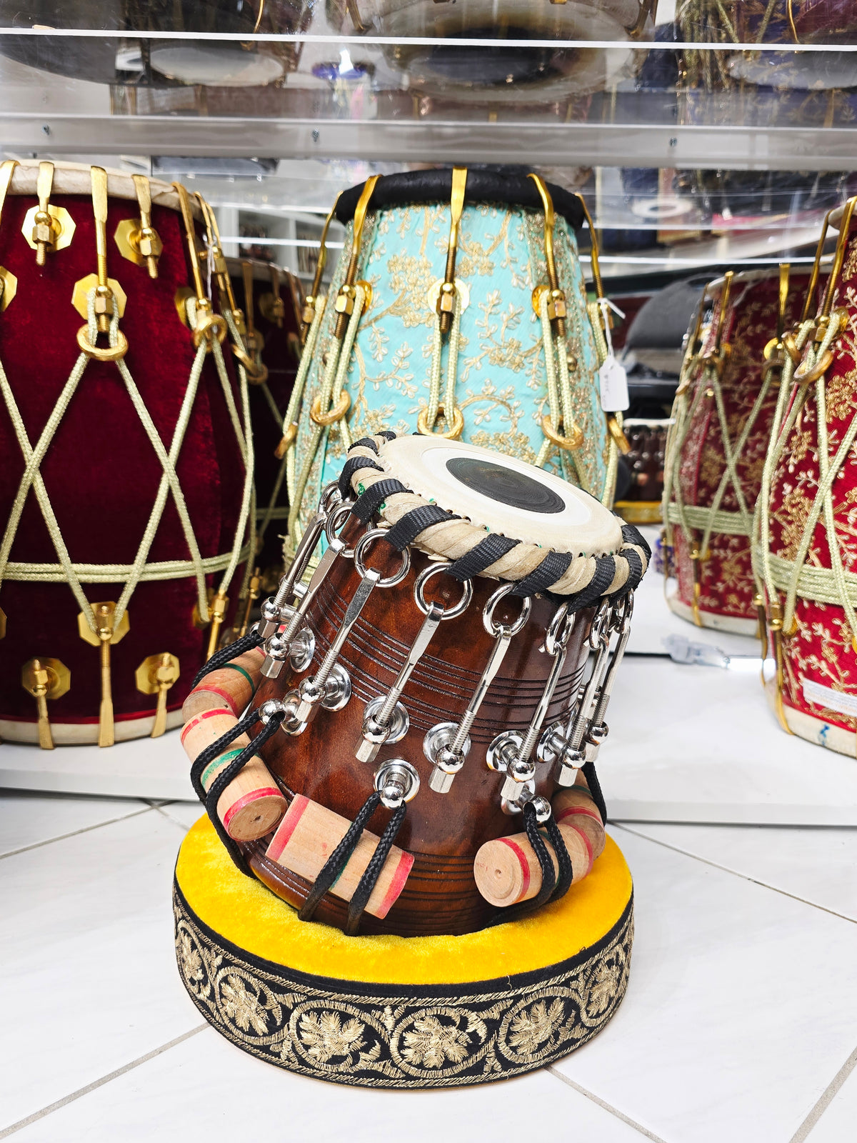 Vermillion Vibration: 5.25" F/F# Red Sheesham Bolted Dayan *Slight Buzz