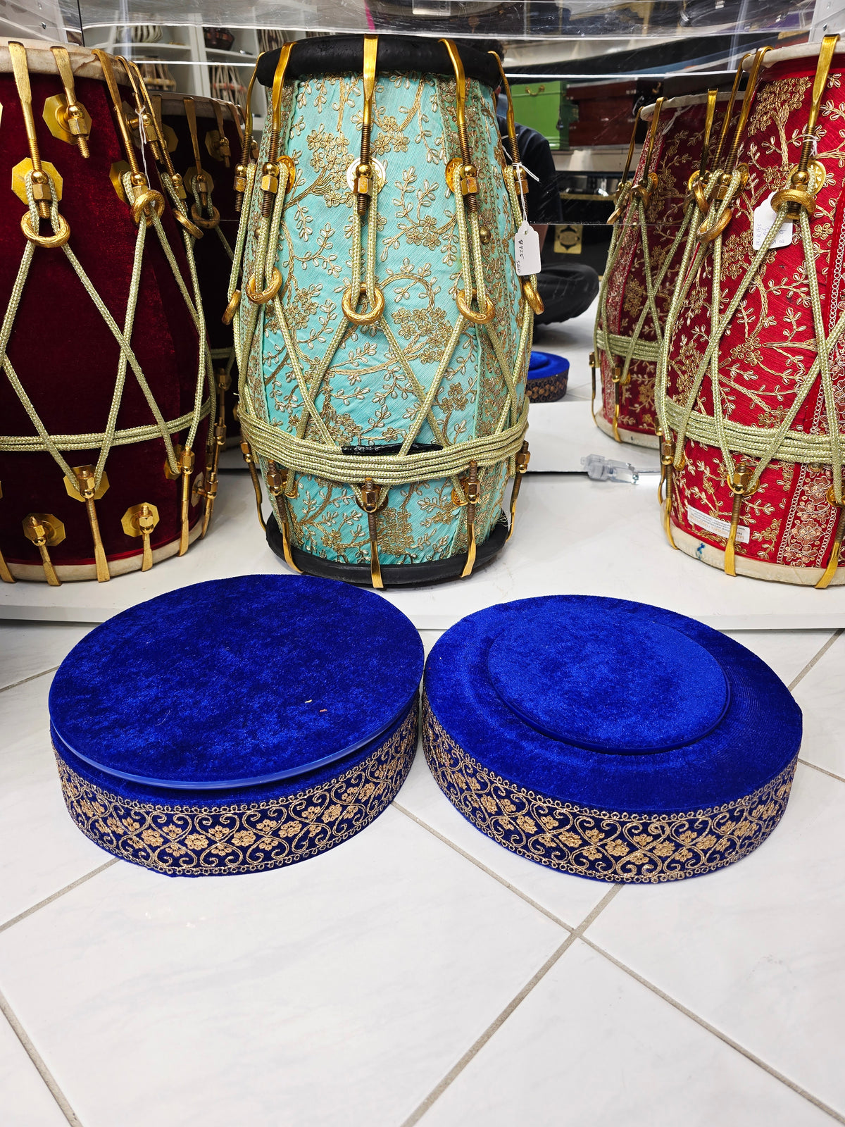 Sapphire Maharaja: Tabla Rings & Covers Set - Sangeet Store