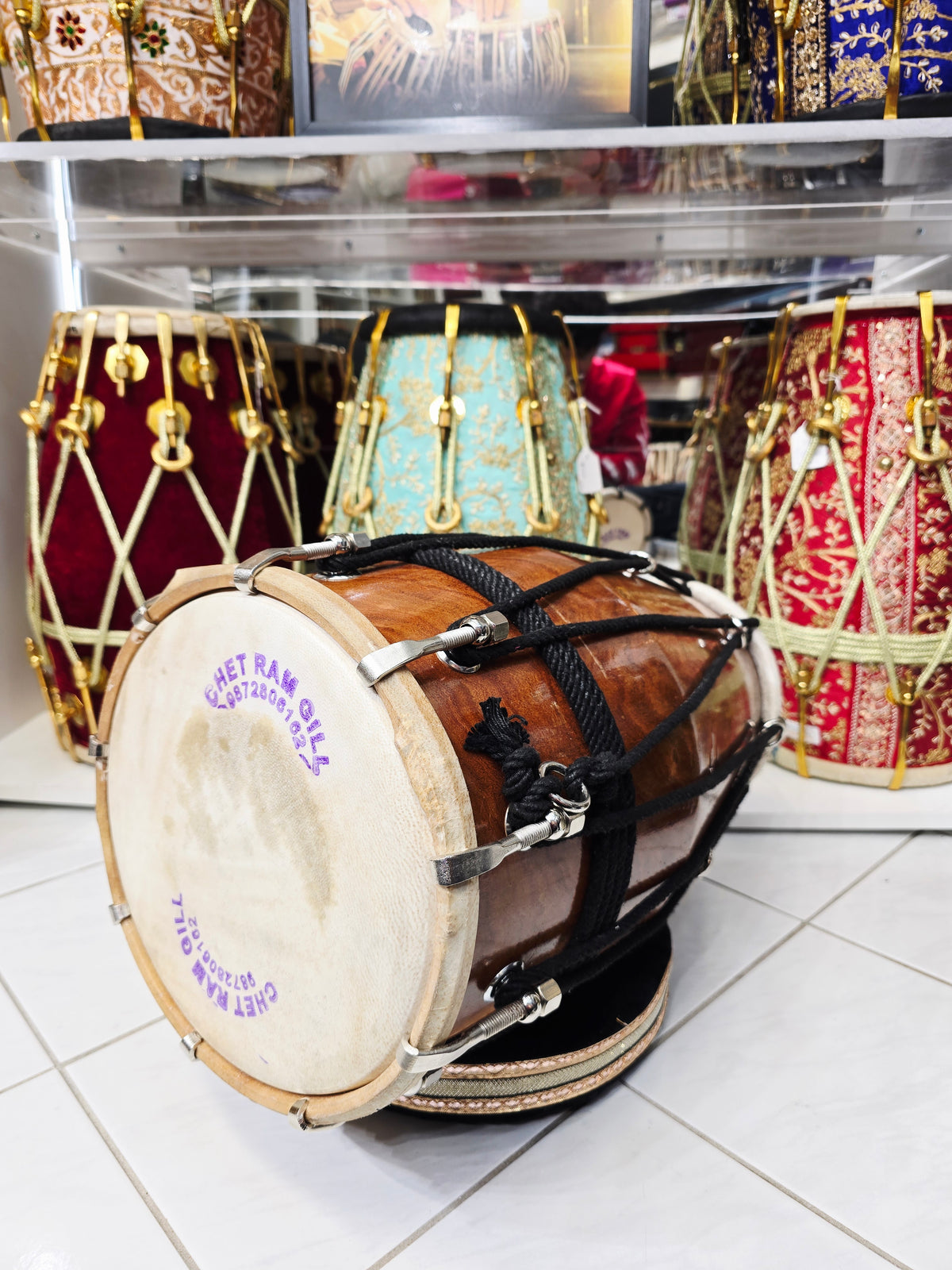 Duality Echo — 13 lbs Red Sheesham Hybrid Chetram Gill Dholak (Half-Bolted, Half-Roped) Cosmetic Defects