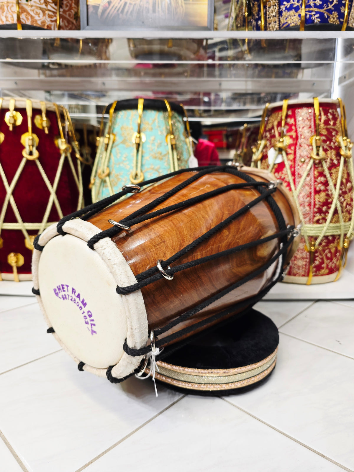 Duality Echo — 13 lbs Red Sheesham Hybrid Chetram Gill Dholak (Half-Bolted, Half-Roped) Cosmetic Defects