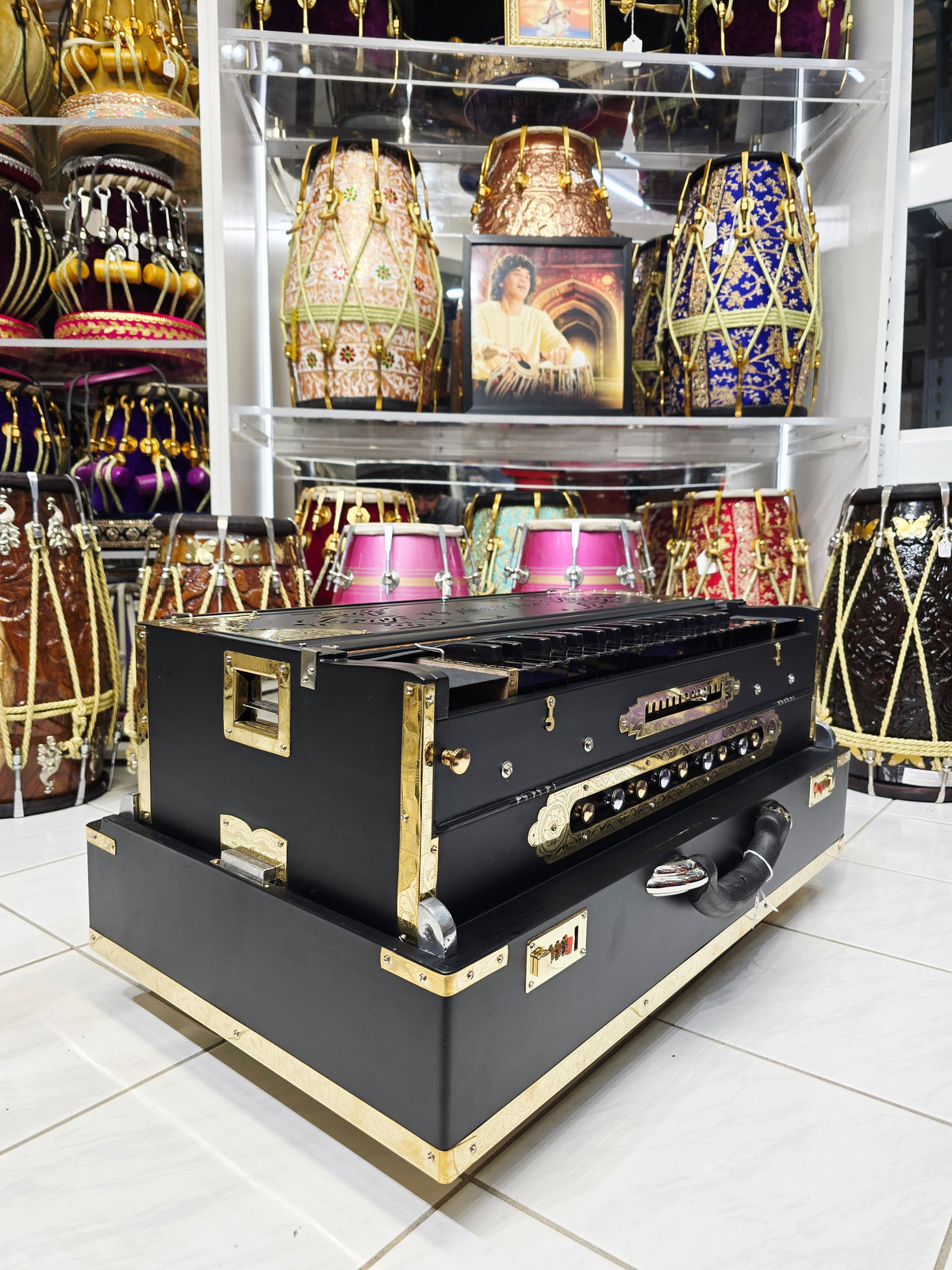 Shadow Naad — 3-Reed BMF, 13-Scale Changer Matte Black Harmonium for Rhythm Riders