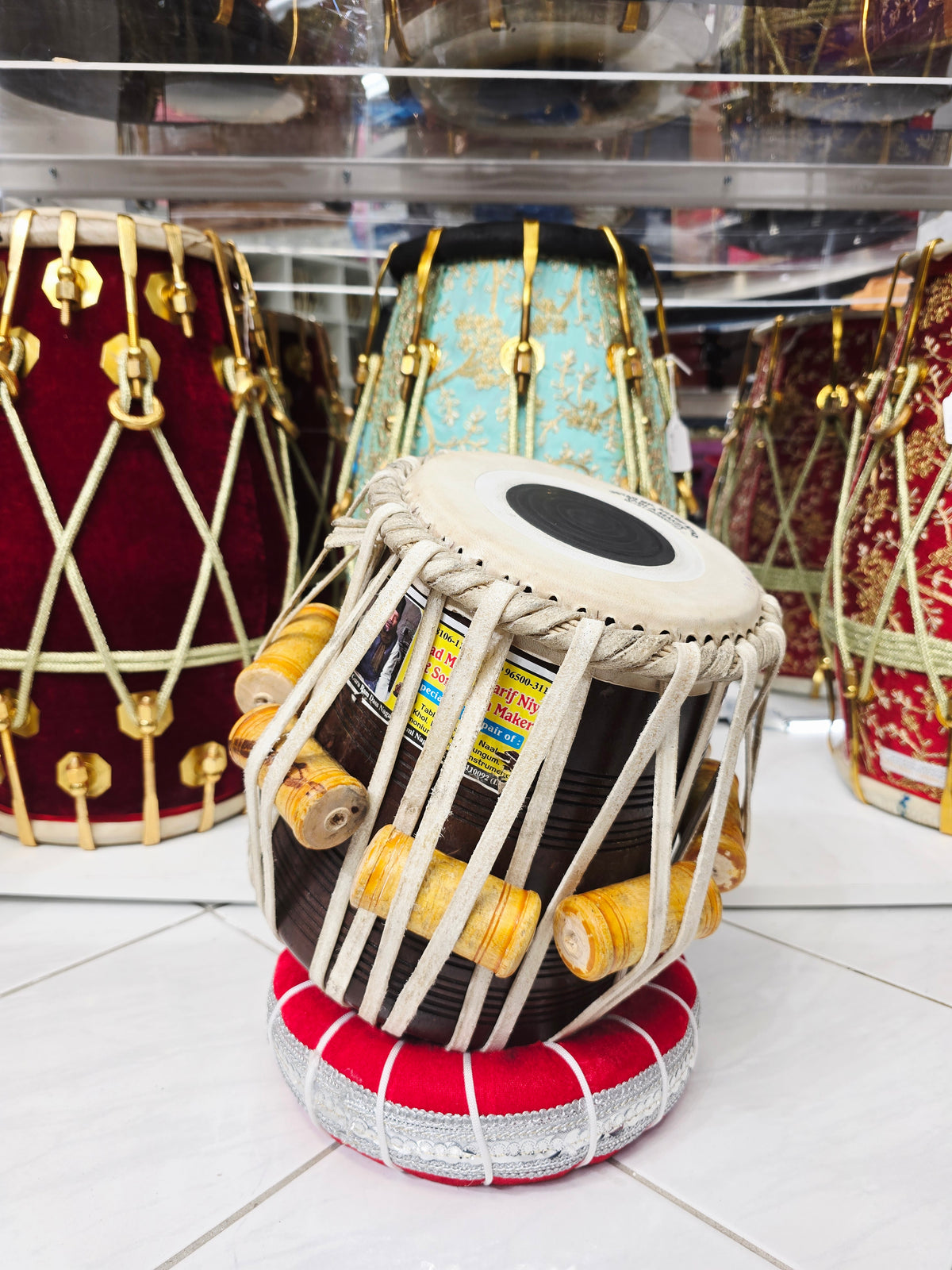 Sharif Riyaz — 6.5" C#/D Red Sheesham Dayan | Large Size Practice Tabla (Mediocre Sound) *Minor Cosmetic External Crack