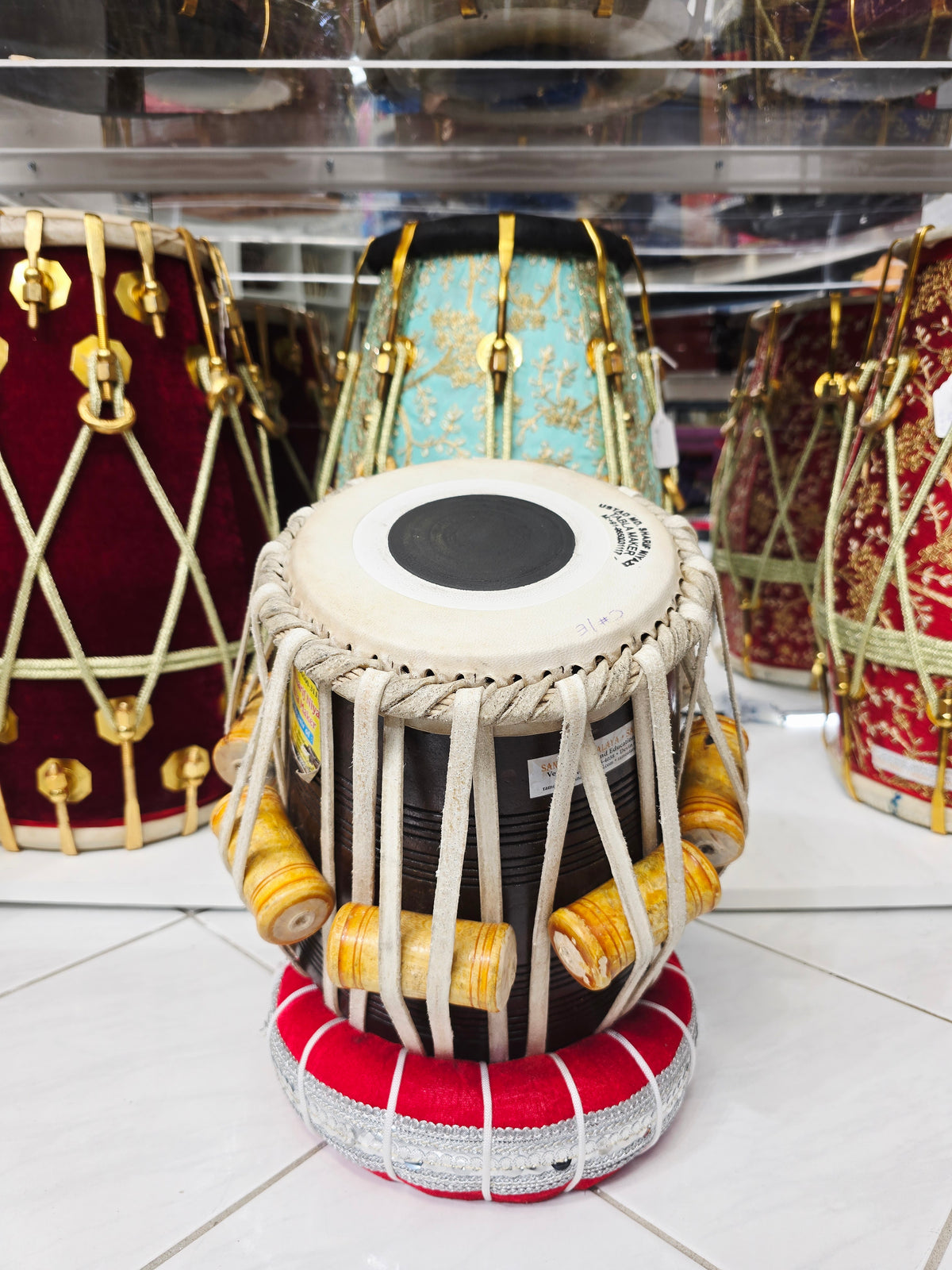 Sharif Riyaz — 6.5" C#/D Red Sheesham Dayan | Large Size Practice Tabla (Mediocre Sound) *Minor Cosmetic External Crack