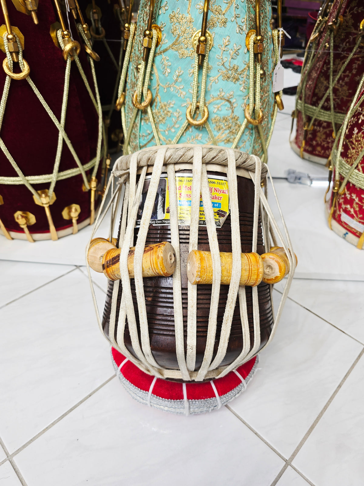 Sharif Riyaz — 6.5" C#/D Red Sheesham Dayan | Large Size Practice Tabla (Mediocre Sound) *Minor Cosmetic External Crack