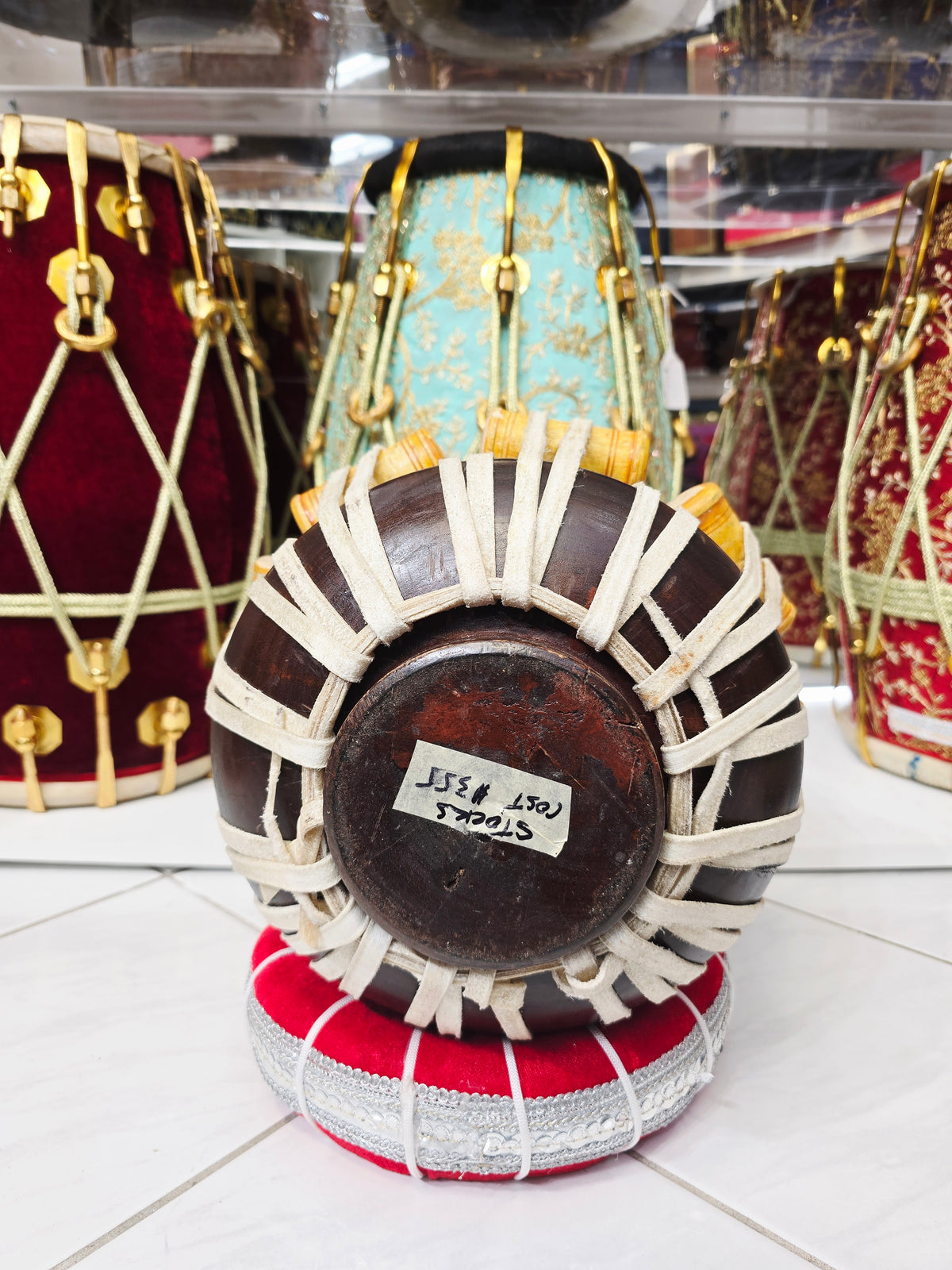 Sharif Riyaz — 6.5" C#/D Red Sheesham Dayan | Large Size Practice Tabla (Mediocre Sound) *Minor Cosmetic External Crack