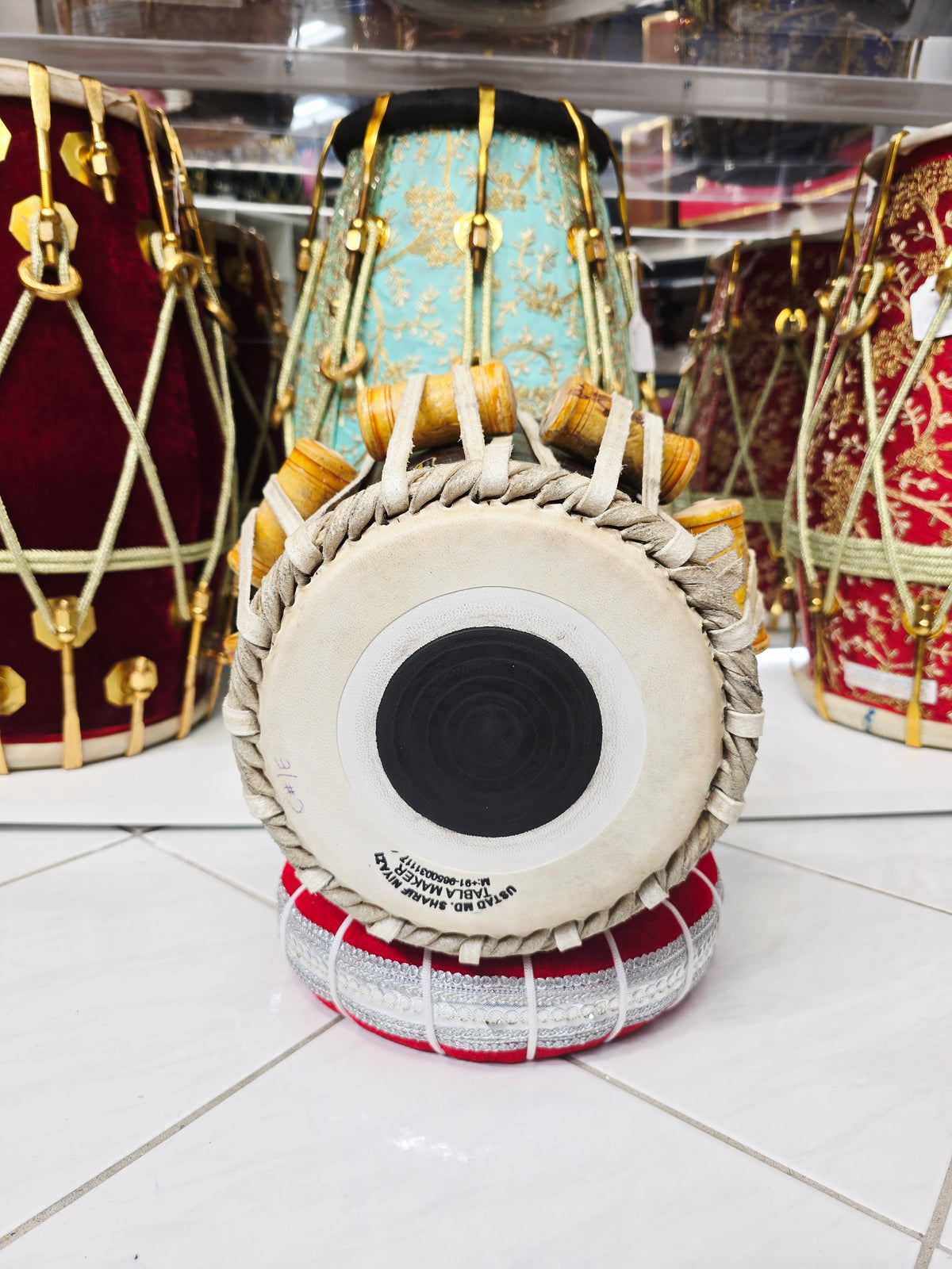 Sharif Riyaz — 6.5" C#/D Red Sheesham Dayan | Large Size Practice Tabla (Mediocre Sound) *Minor Cosmetic External Crack