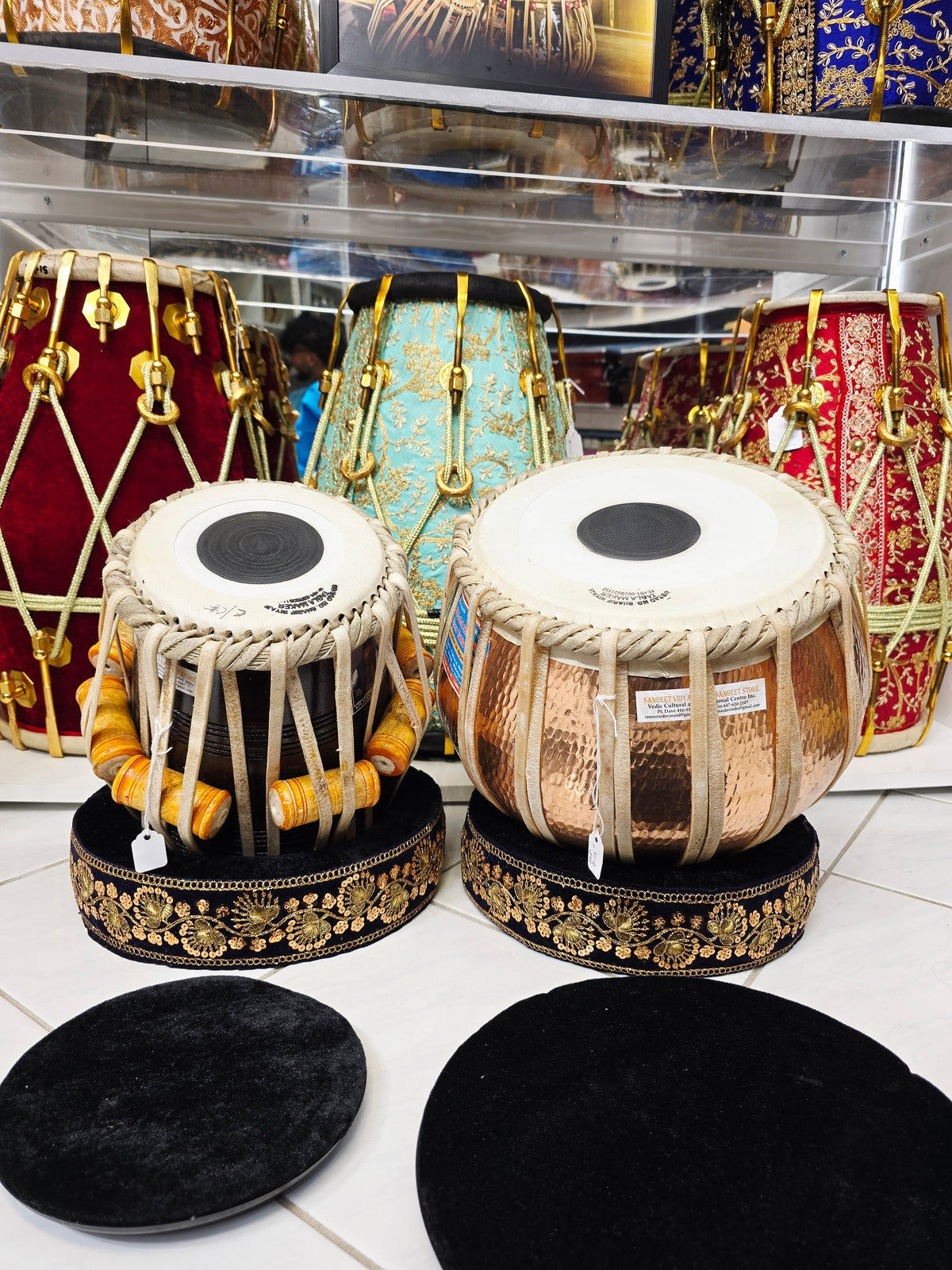 Naad Vilas — 6" C/C# Red Sheesham Dayan (Very Slight Hissing) + 9.25" 4.7kg Copper Bayan Sharif Tabla Set