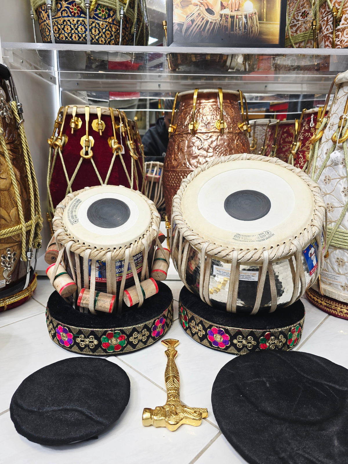 Qasim Surya Resonance Elite Tabla Set – 5.75" C# Exceptional Dayan + 9.25" 3.7kg Silver Copper Bayan