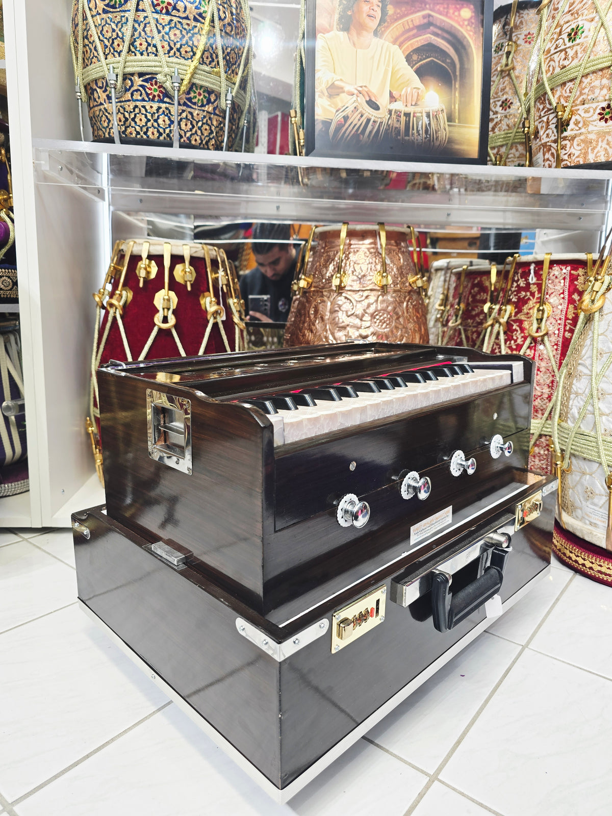 Deep Voyage | 32-Key Dark Brown Traveller Harmonium – With Stoppers *Cosmetic Defects