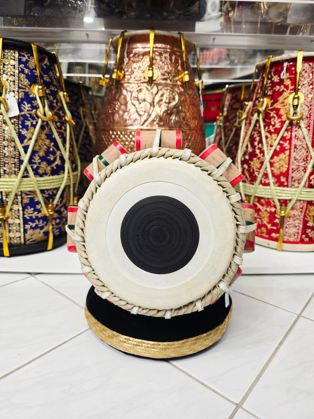 Available For Custom Order Only: Krishnadhaara Low-Octave Jori Dayan: Black Sheesham D♯ 7⅛"