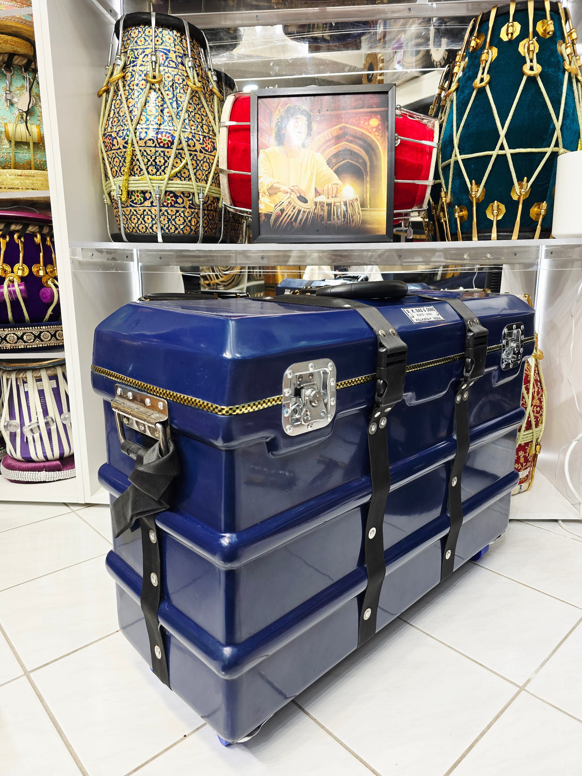 Neel Safar Pro Scale Harmonium Case – Navy Blue Scale Changer Travel Case *Minor Cosmetic Defects * 3 Reed 9 Changer Case