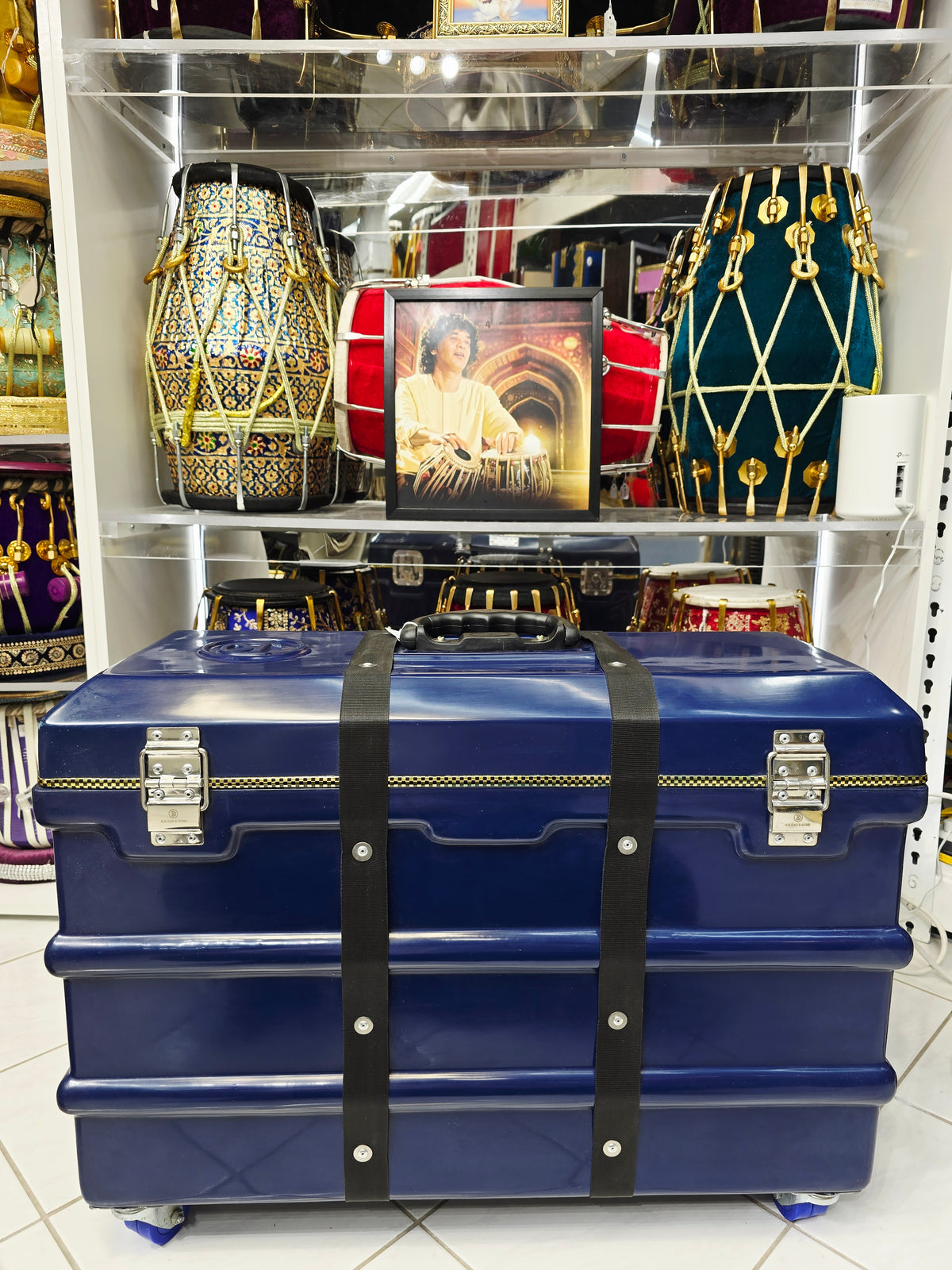 Neel Safar Pro Scale Harmonium Case – Navy Blue Scale Changer Travel Case *Minor Cosmetic Defects * 3 Reed 9 Changer Case