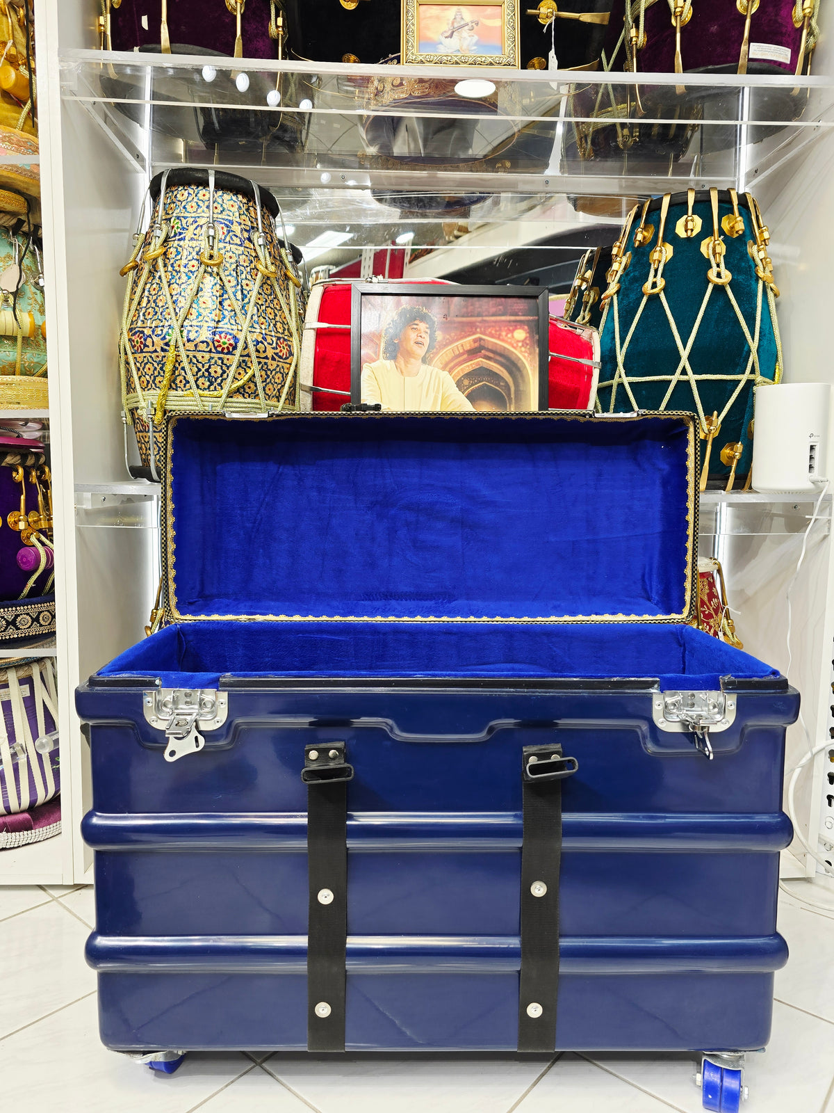 Neel Safar Pro Scale Harmonium Case – Navy Blue Scale Changer Travel Case *Minor Cosmetic Defects * 3 Reed 9 Changer Case