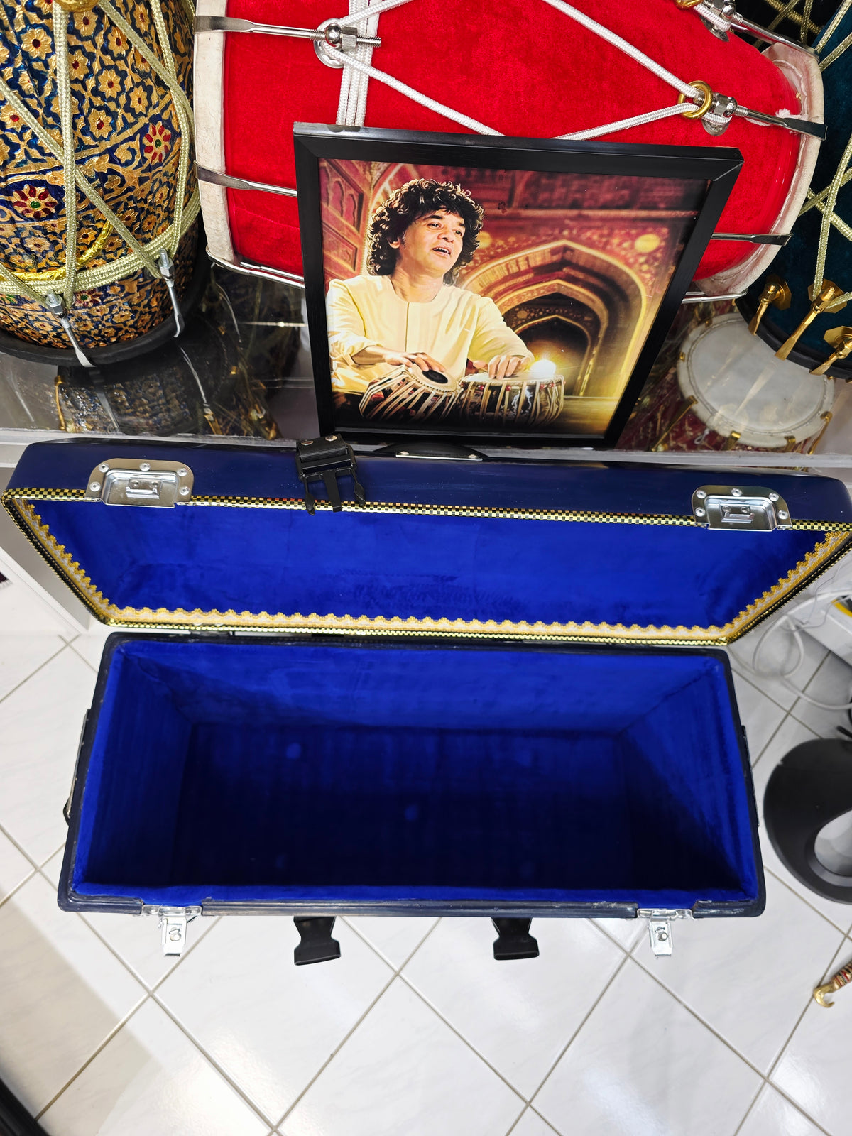 Neel Safar Pro Scale Harmonium Case – Navy Blue Scale Changer Travel Case *Minor Cosmetic Defects * 3 Reed 9 Changer Case