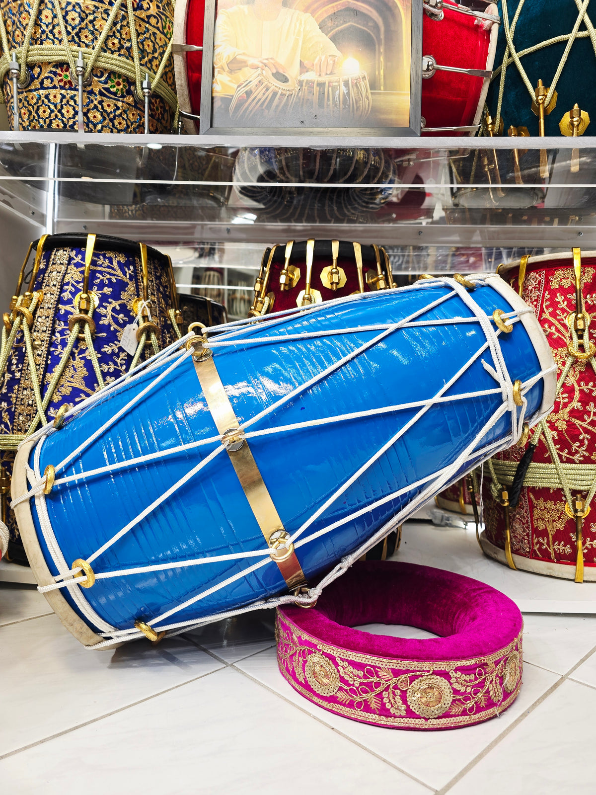 Skyforge West Indian Dholak
23.25″ Long | 18.2 lbs Solid Red Sheesham *Very Minor Cosmetic Blemishes *