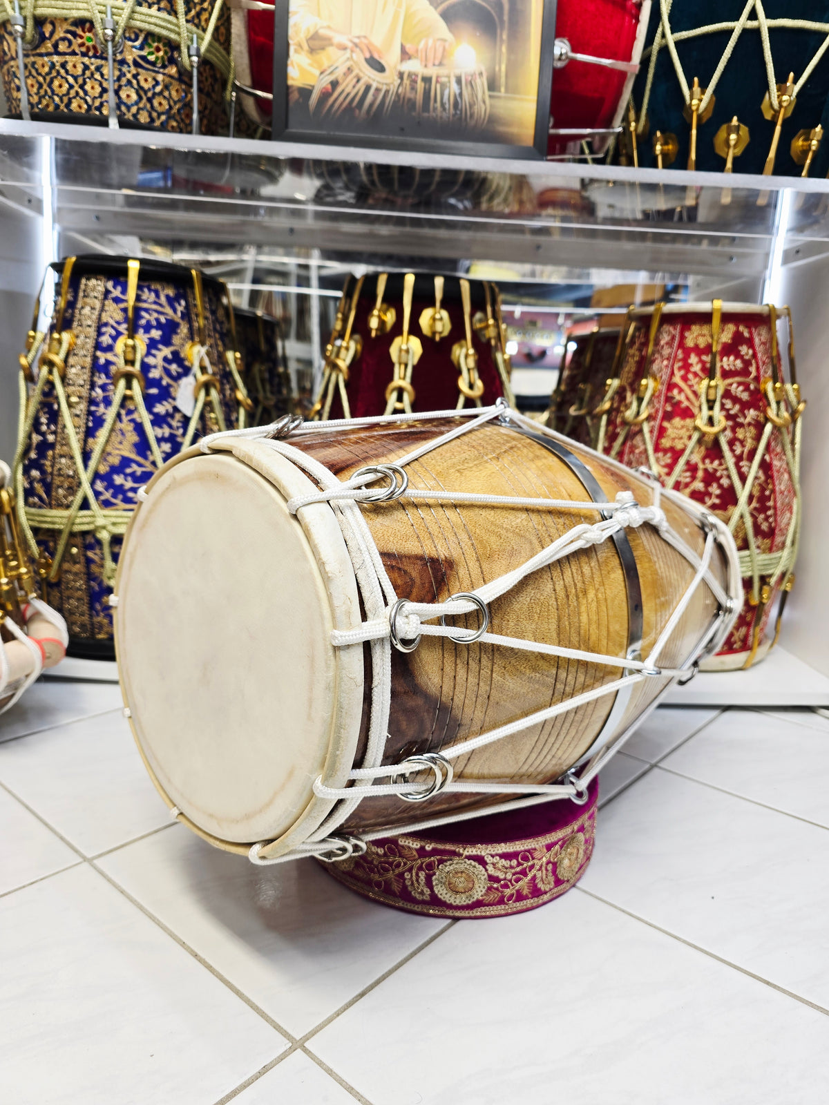 Sandalwave – Traditional West Indian Red Sheesham Dholak | 23.25″ Length | 17.4 lbs | Exceptional Tone