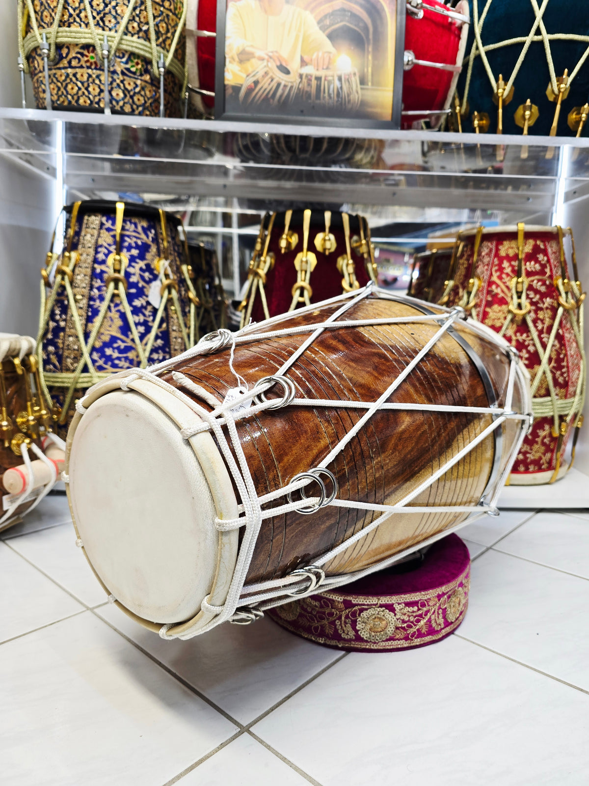 Sandalwave – Traditional West Indian Red Sheesham Dholak | 23.25″ Length | 17.4 lbs | Exceptional Tone