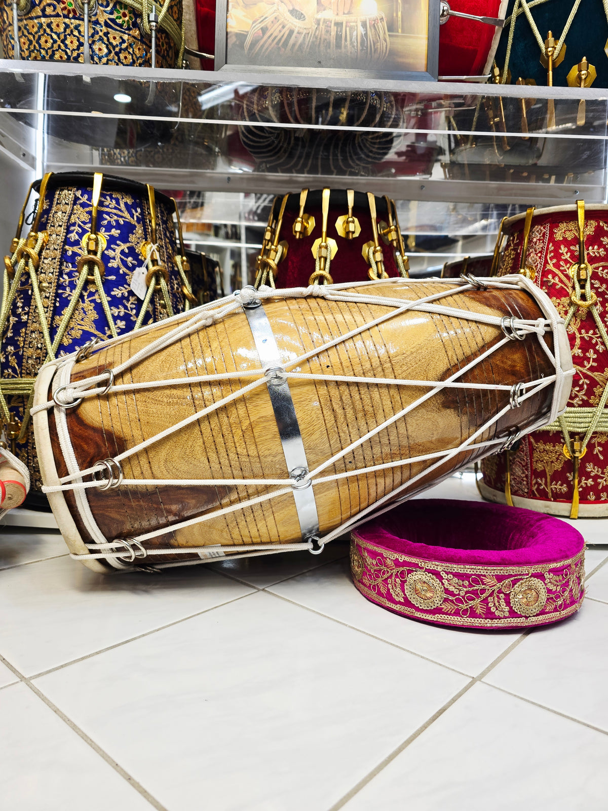 Sandalwave – Traditional West Indian Red Sheesham Dholak | 23.25″ Length | 17.4 lbs | Exceptional Tone