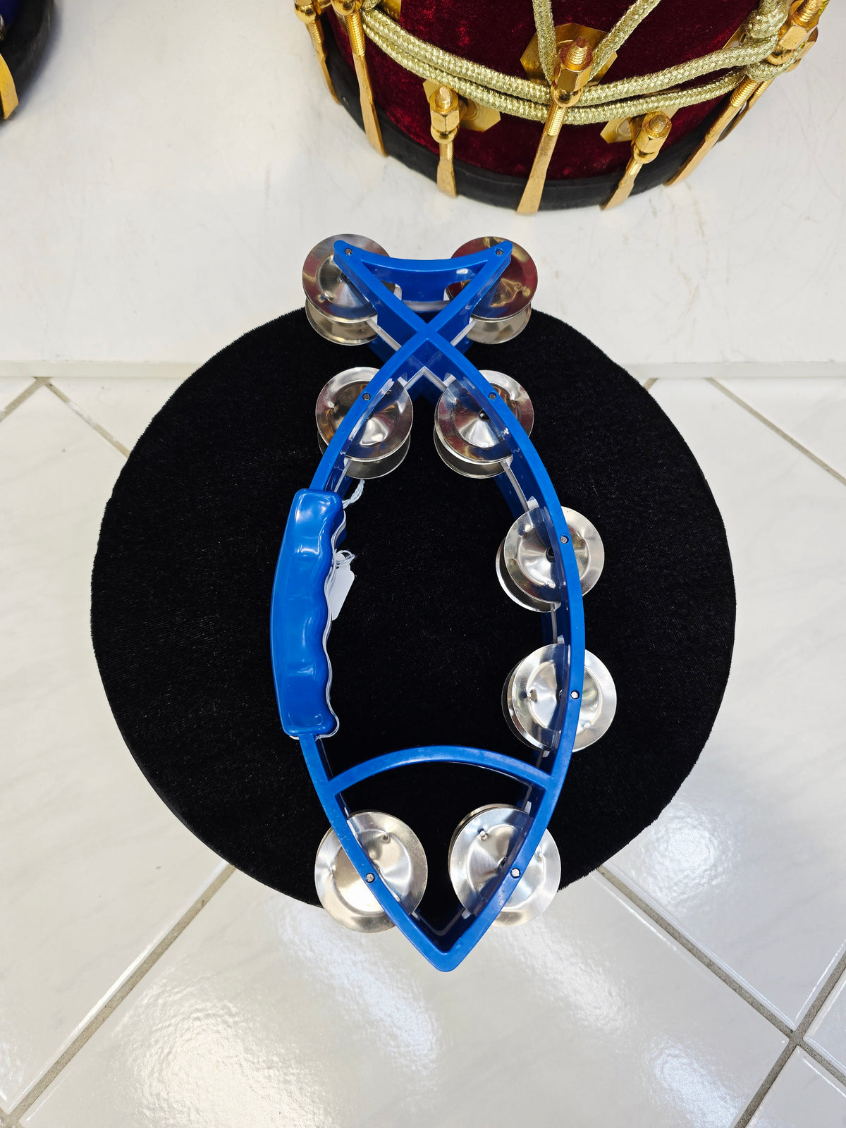JalTarang Fin — Fish-Form Tambourine (Double-Row Metal Jingles)
