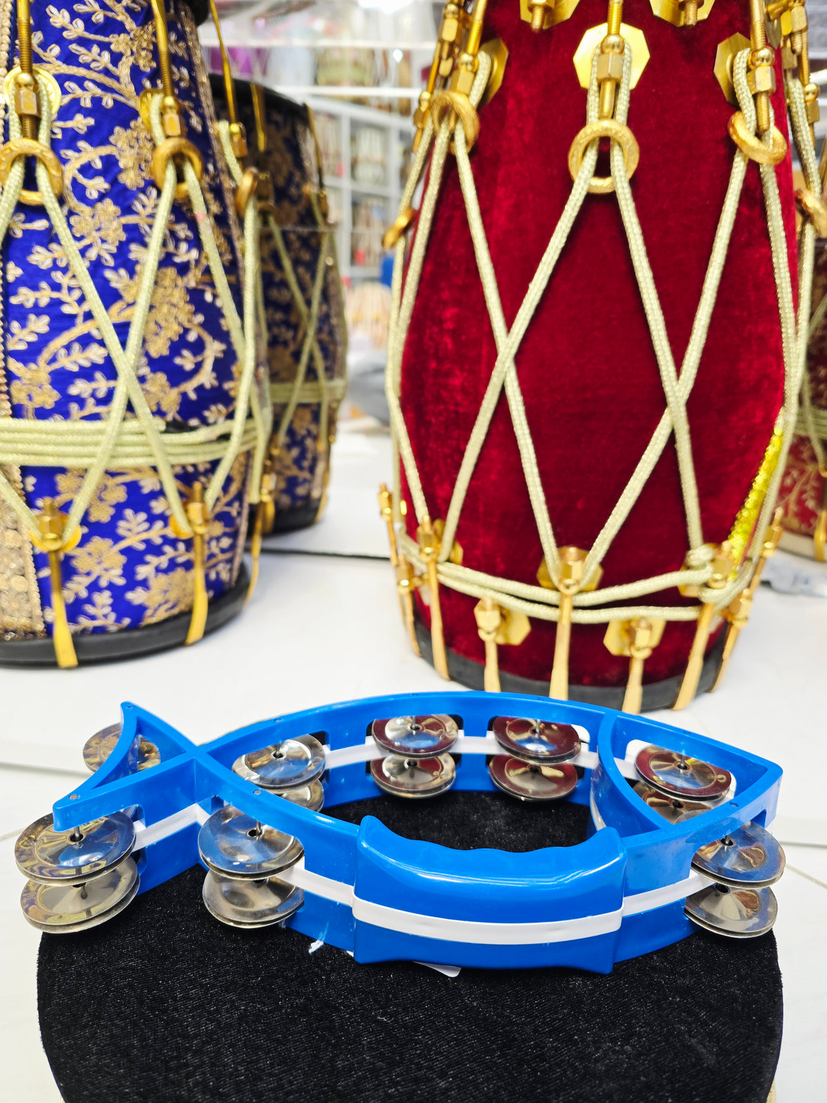 JalTarang Fin — Fish-Form Tambourine (Double-Row Metal Jingles)