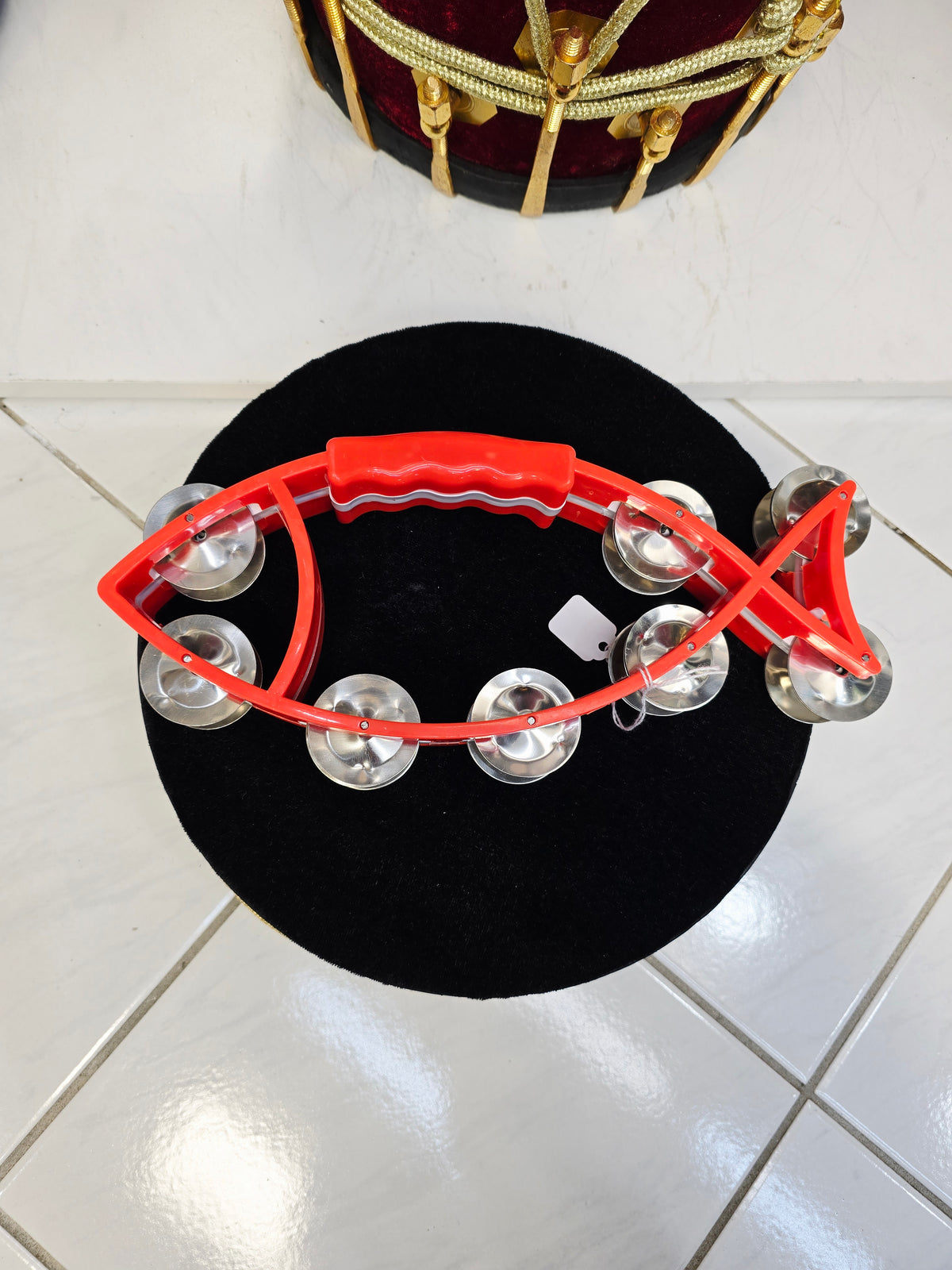JalTarang Fin — Fish-Form Tambourine (Double-Row Metal Jingles)