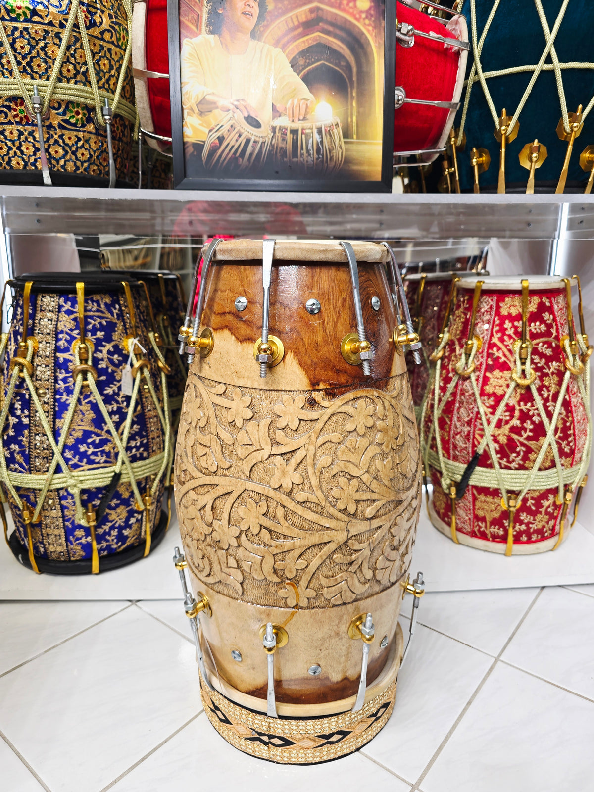 Golden Blossom Rhapsody: The Bollywood Floral Haven Dholak