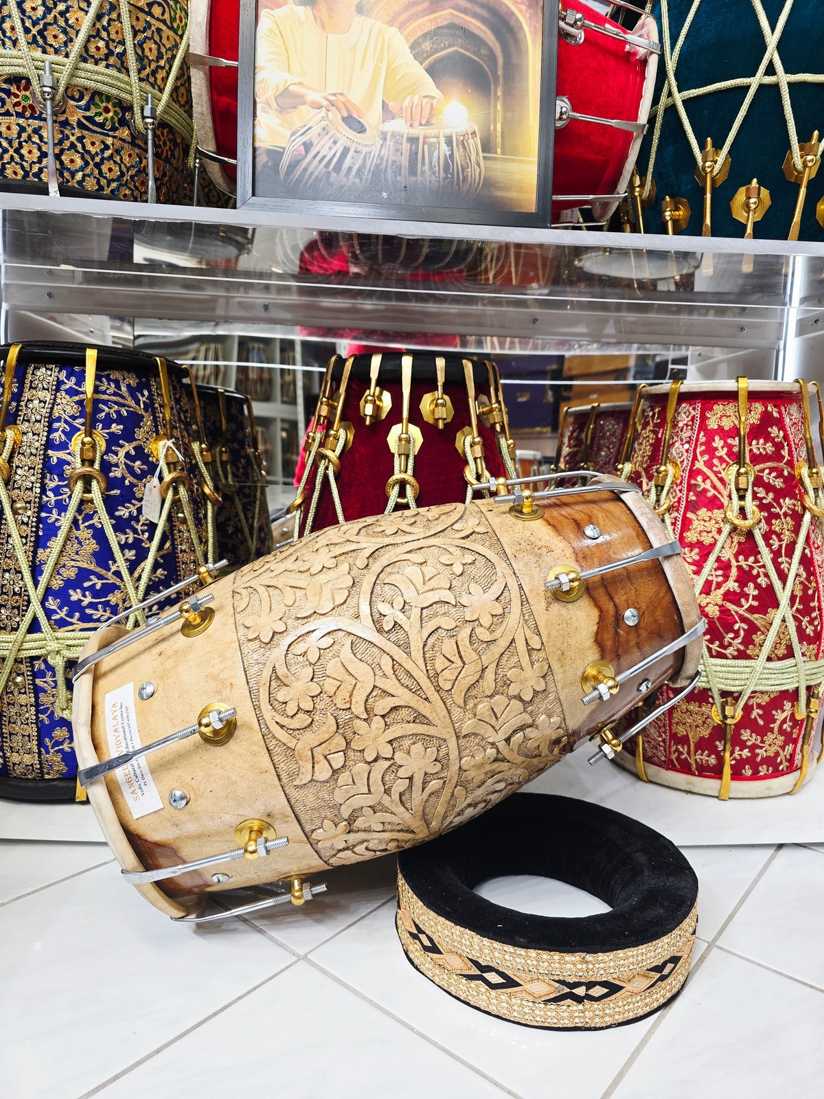 Golden Blossom Rhapsody: The Bollywood Floral Haven Dholak