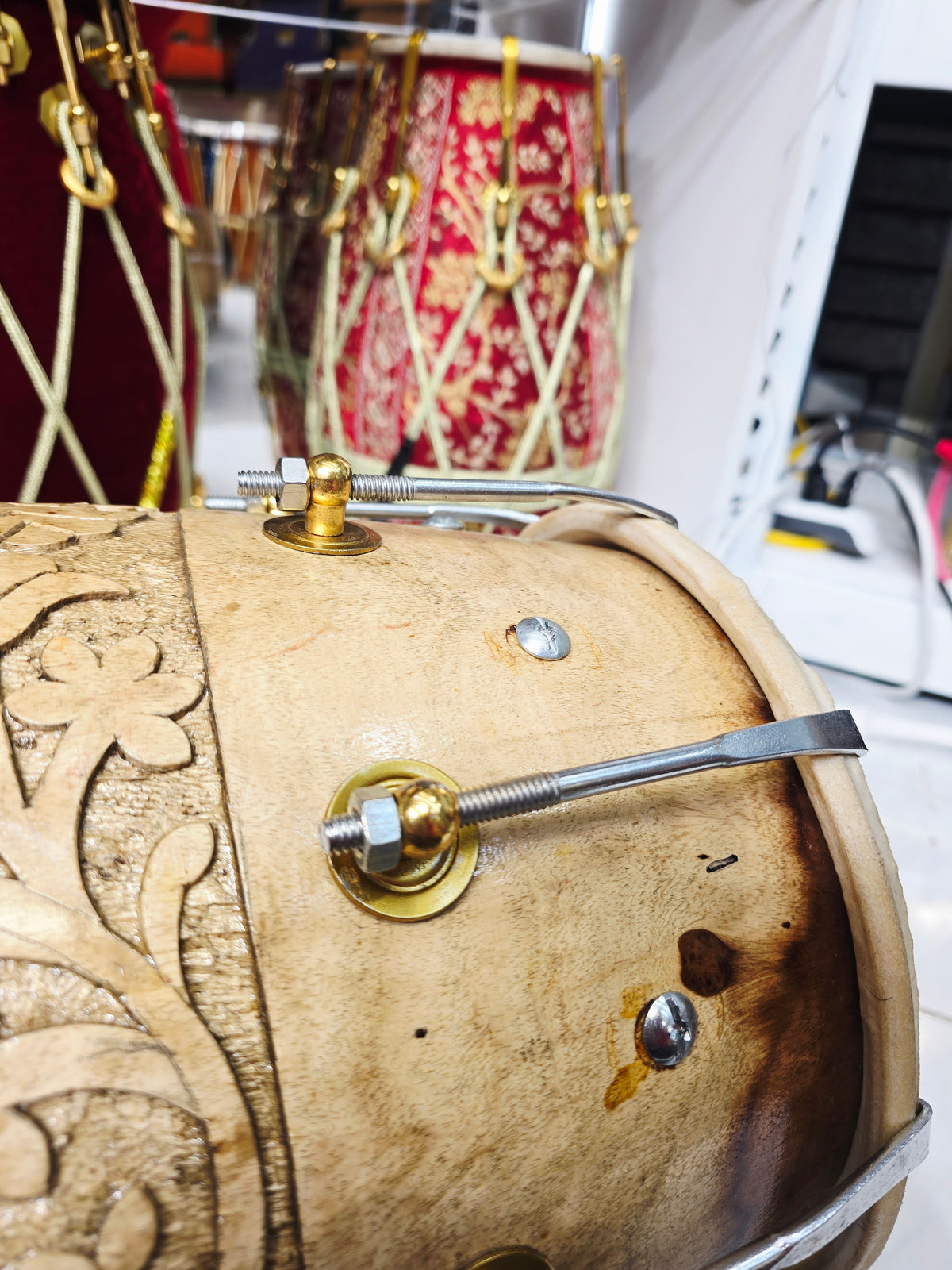 Golden Blossom Rhapsody: The Bollywood Floral Haven Dholak