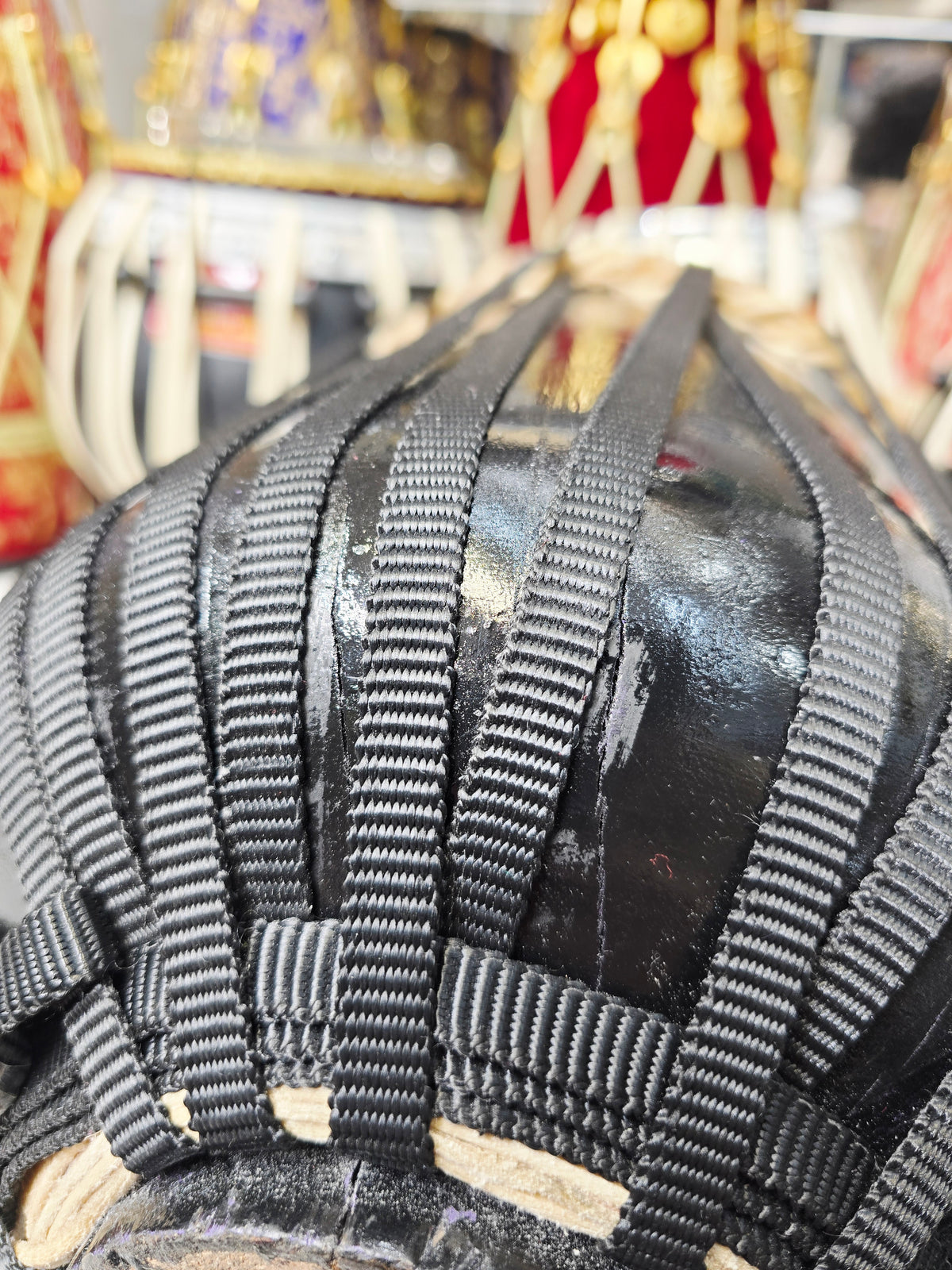 Custom Link for Bruce: KalaDhav™ Black-Finish Dhamma + Encarved Closed-Tone Half Dholak + Shipping