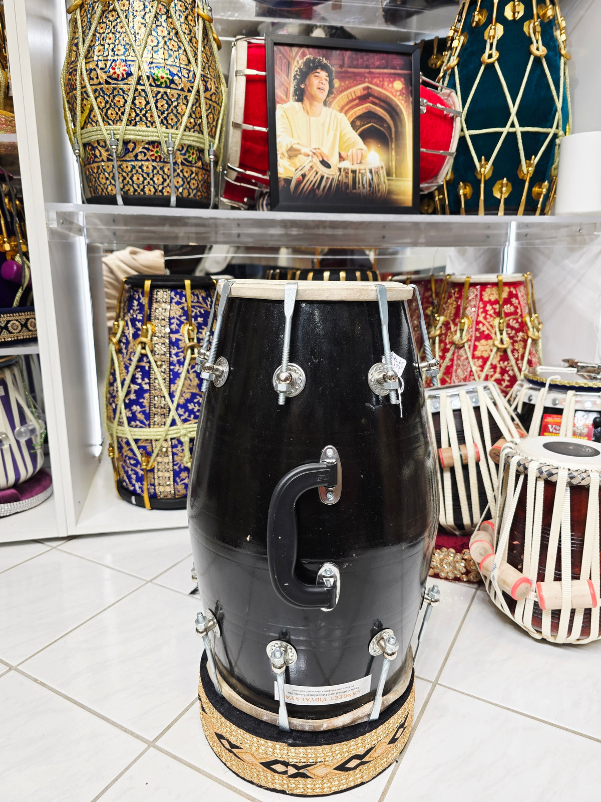 Kala Saadhana™ Student Dholak — Black Finish | Minor Cosmetic Blemishes