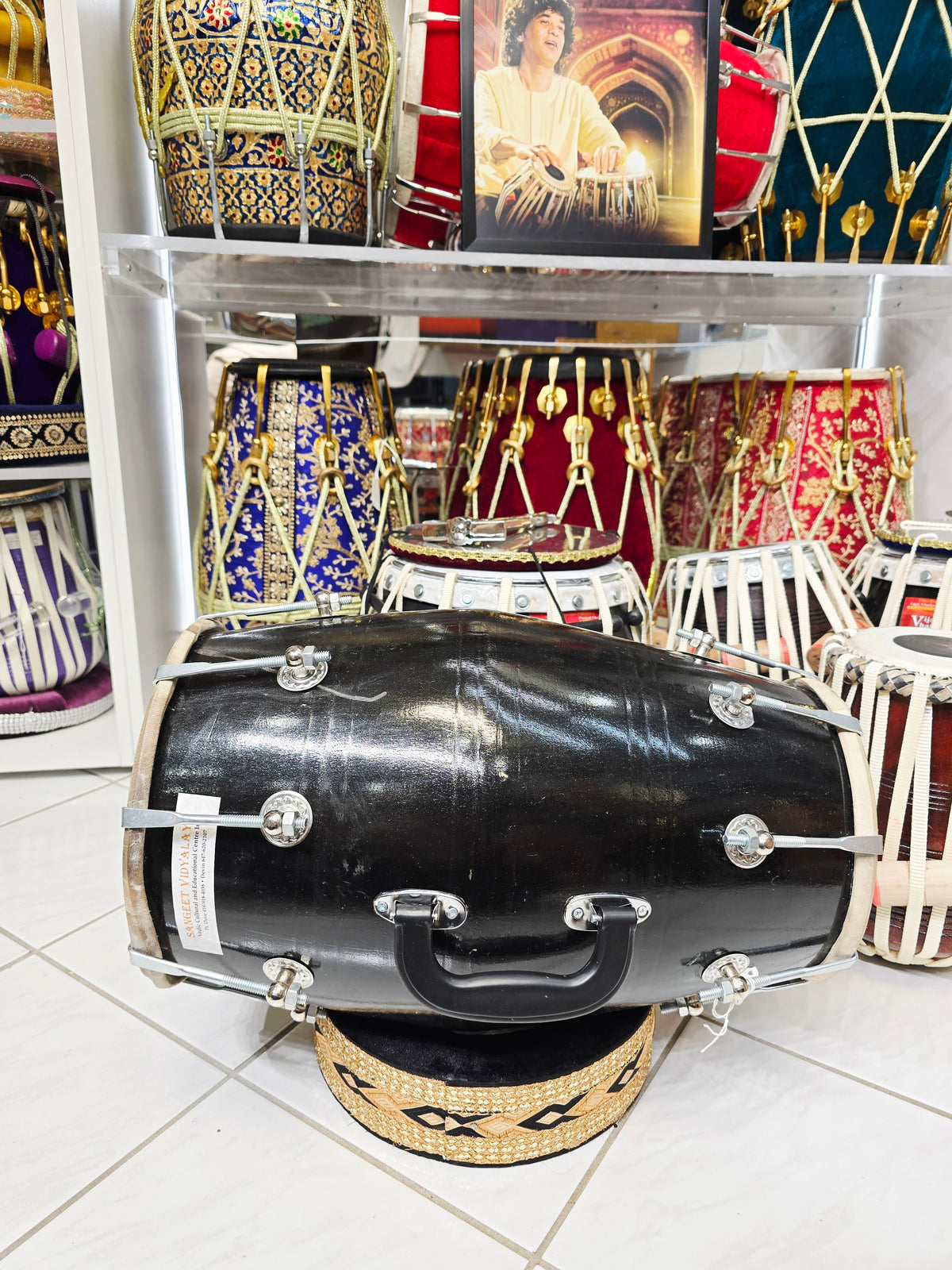 Kala Saadhana™ Student Dholak — Black Finish | Minor Cosmetic Blemishes
