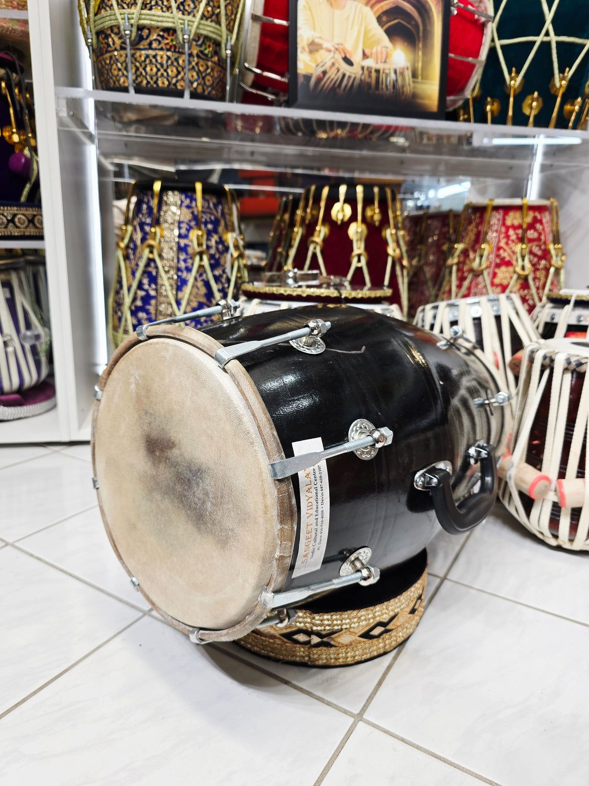 Kala Saadhana™ Student Dholak — Black Finish | Minor Cosmetic Blemishes
