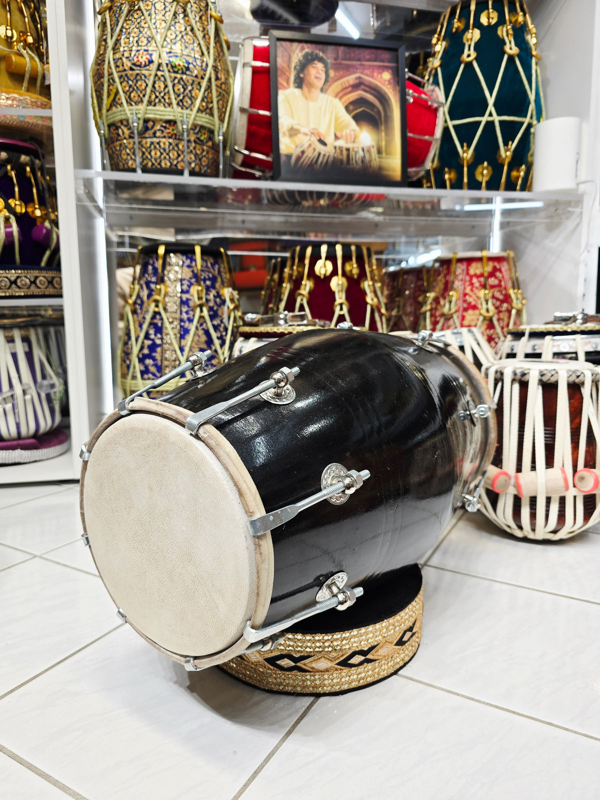 Kala Saadhana™ Student Dholak — Black Finish | Minor Cosmetic Blemishes
