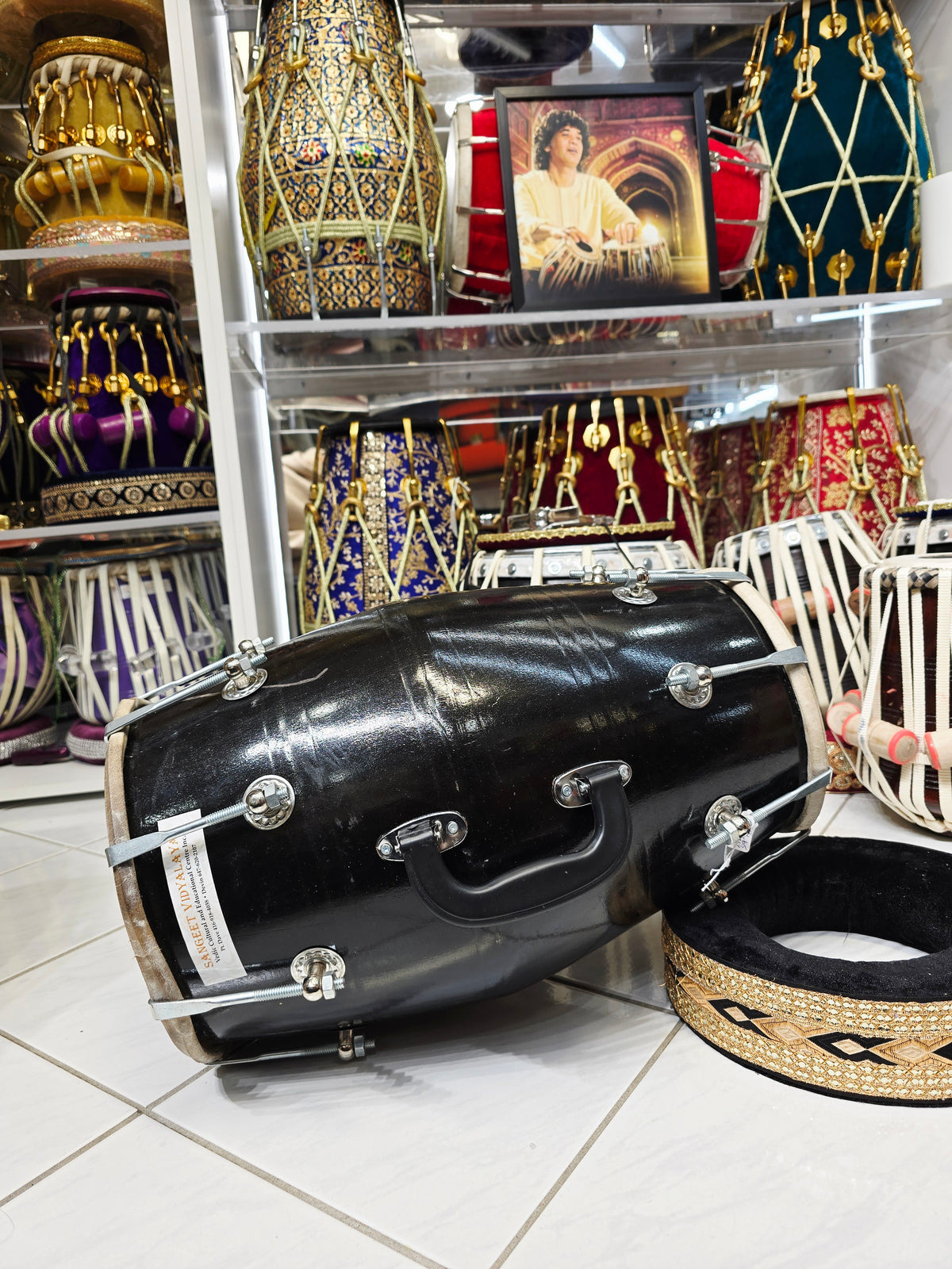 Kala Saadhana™ Student Dholak — Black Finish | Minor Cosmetic Blemishes