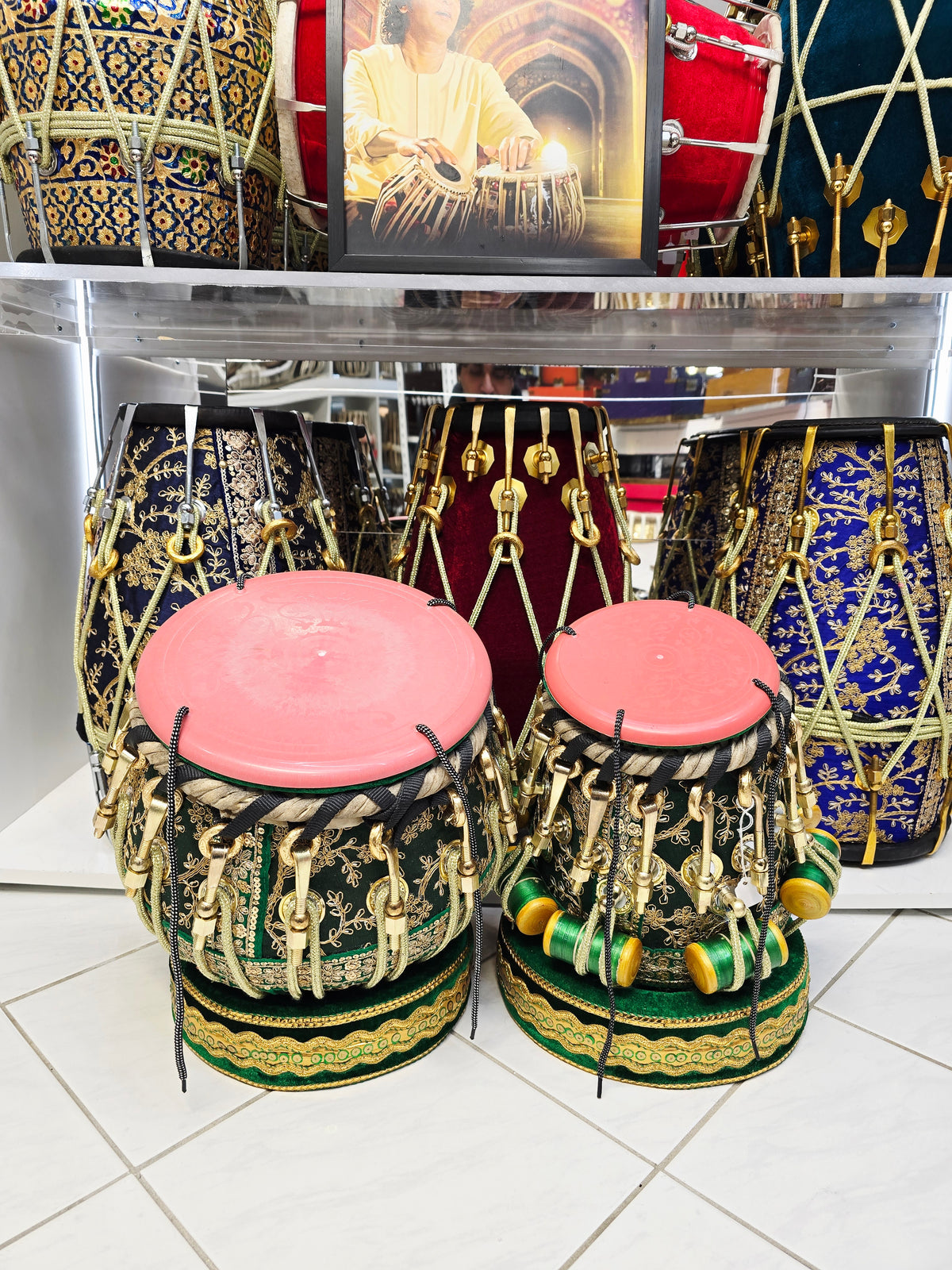 HaritNaad Gaurav™ Sherwani Bolted Tabla Set — 6″ Red Sheesham C♯/D Dayan (Heavy Weight) + 9.25″ Copper Bayan