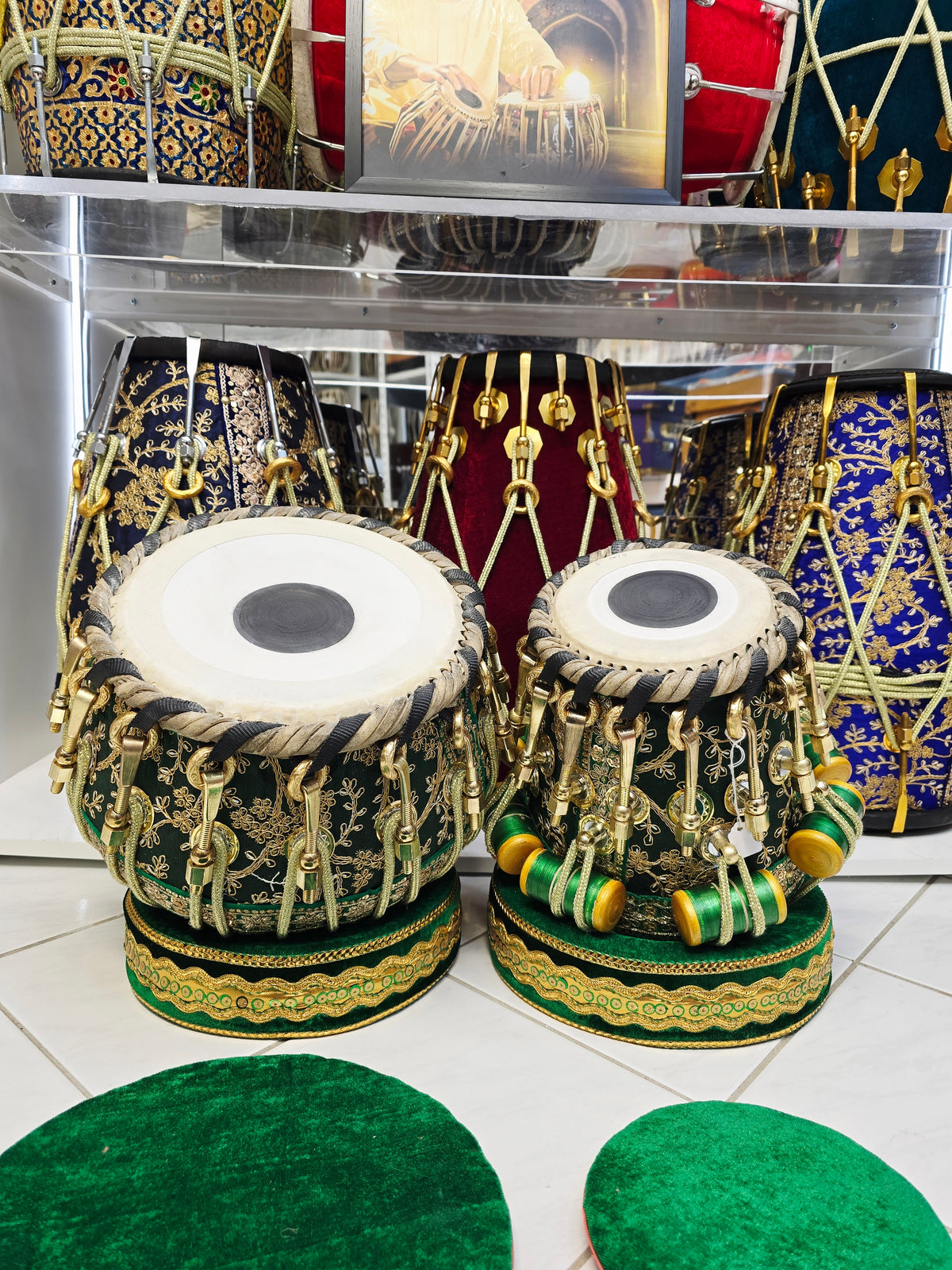 HaritNaad Gaurav™ Sherwani Bolted Tabla Set — 6″ Red Sheesham C♯/D Dayan (Heavy Weight) + 9.25″ Copper Bayan