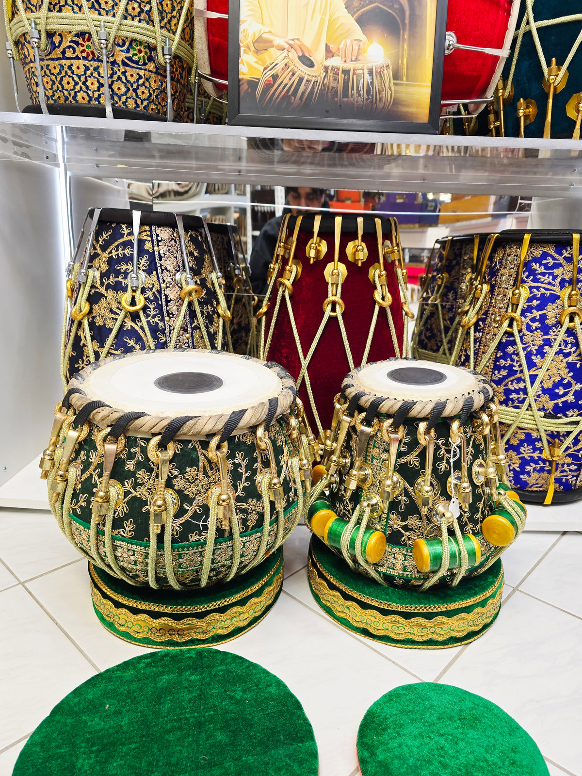 HaritNaad Gaurav™ Sherwani Bolted Tabla Set — 6″ Red Sheesham C♯/D Dayan (Heavy Weight) + 9.25″ Copper Bayan