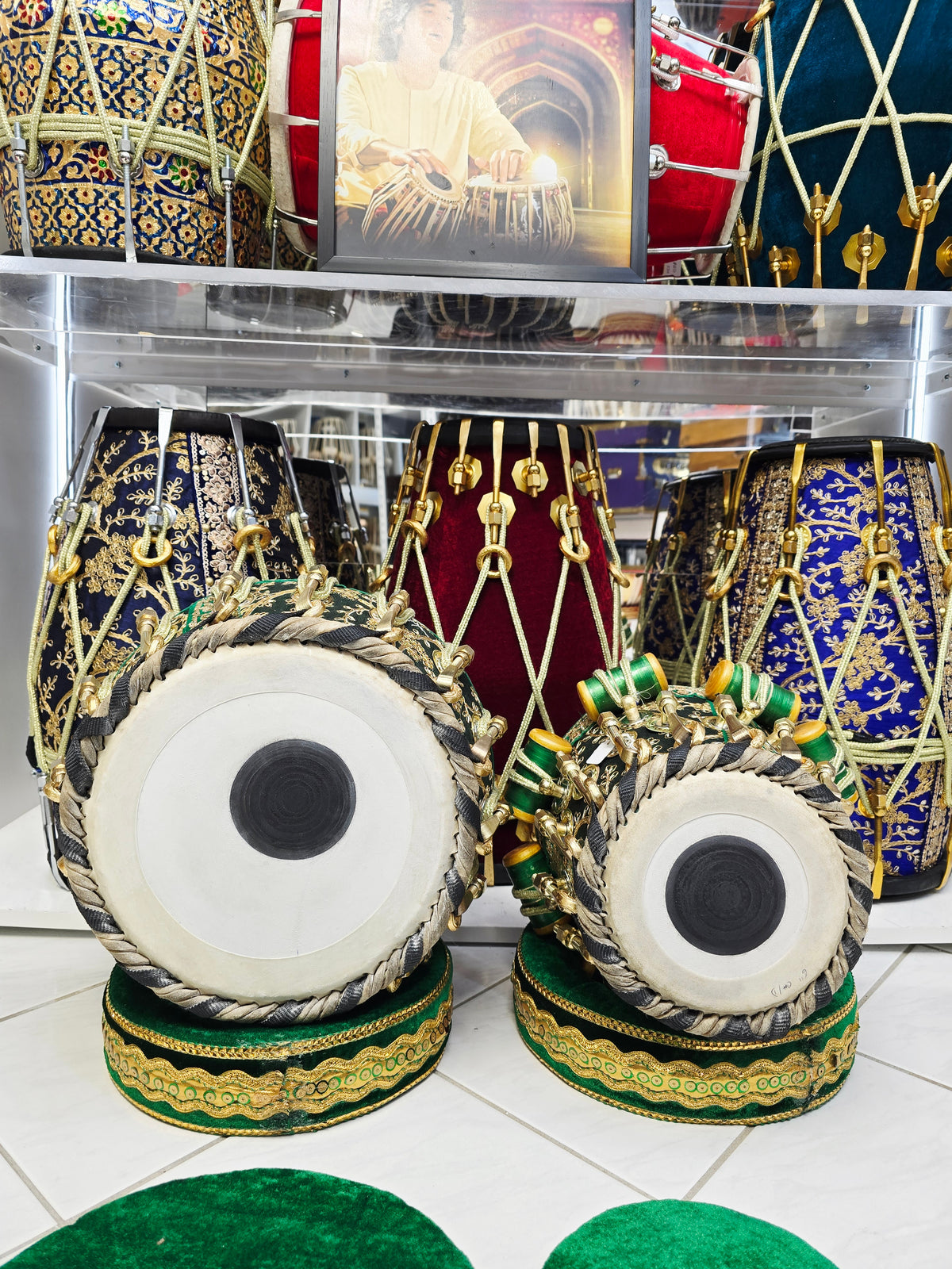 HaritNaad Gaurav™ Sherwani Bolted Tabla Set — 6″ Red Sheesham C♯/D Dayan (Heavy Weight) + 9.25″ Copper Bayan