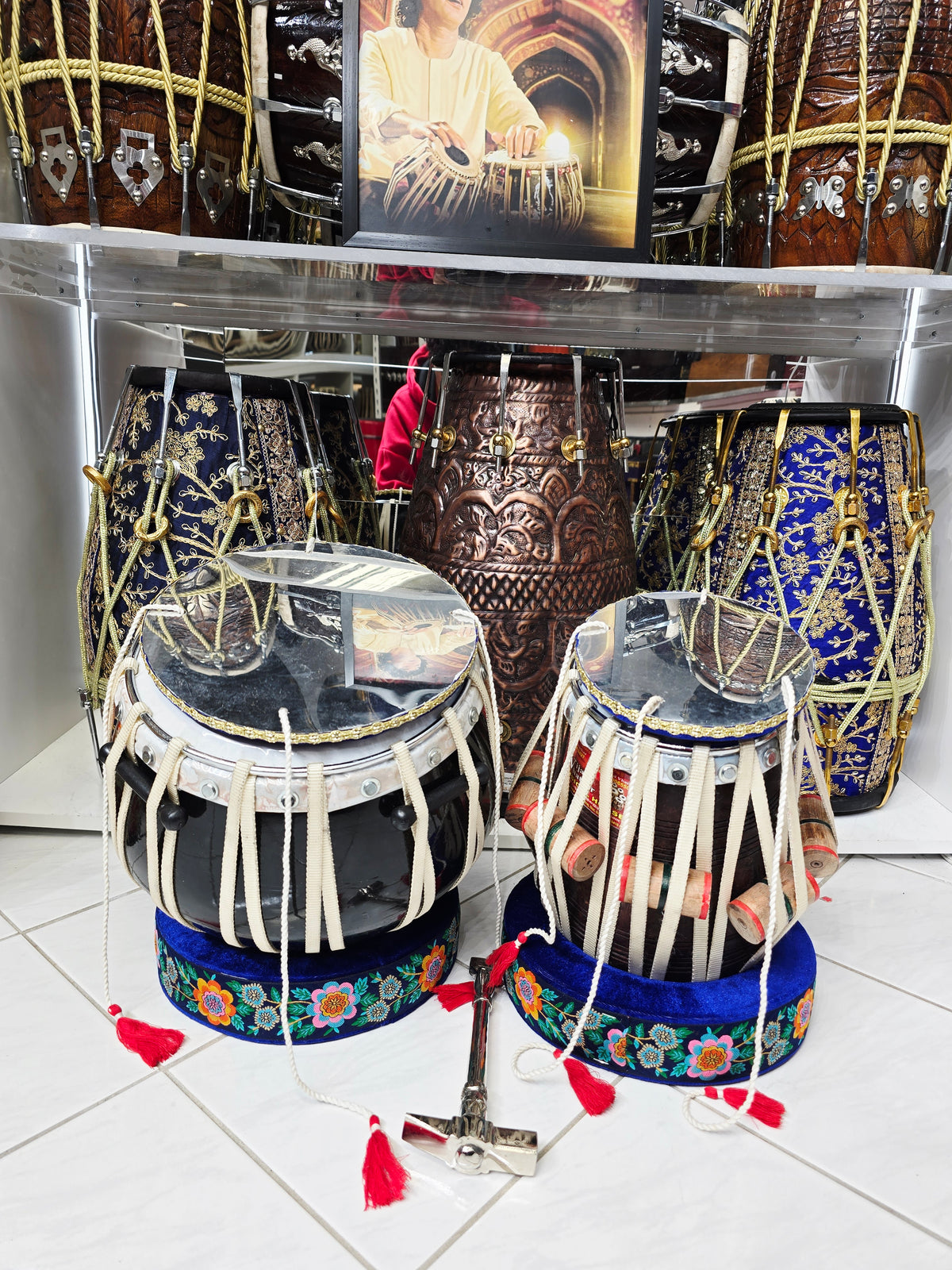 Shunya Black — 9″ Composite Engineered Shell Bayan & 5.75″ Black Sheesham C♯ Vegan Tabla Set *Minor Cosmetic Blemishes & Buzzing on Dayan