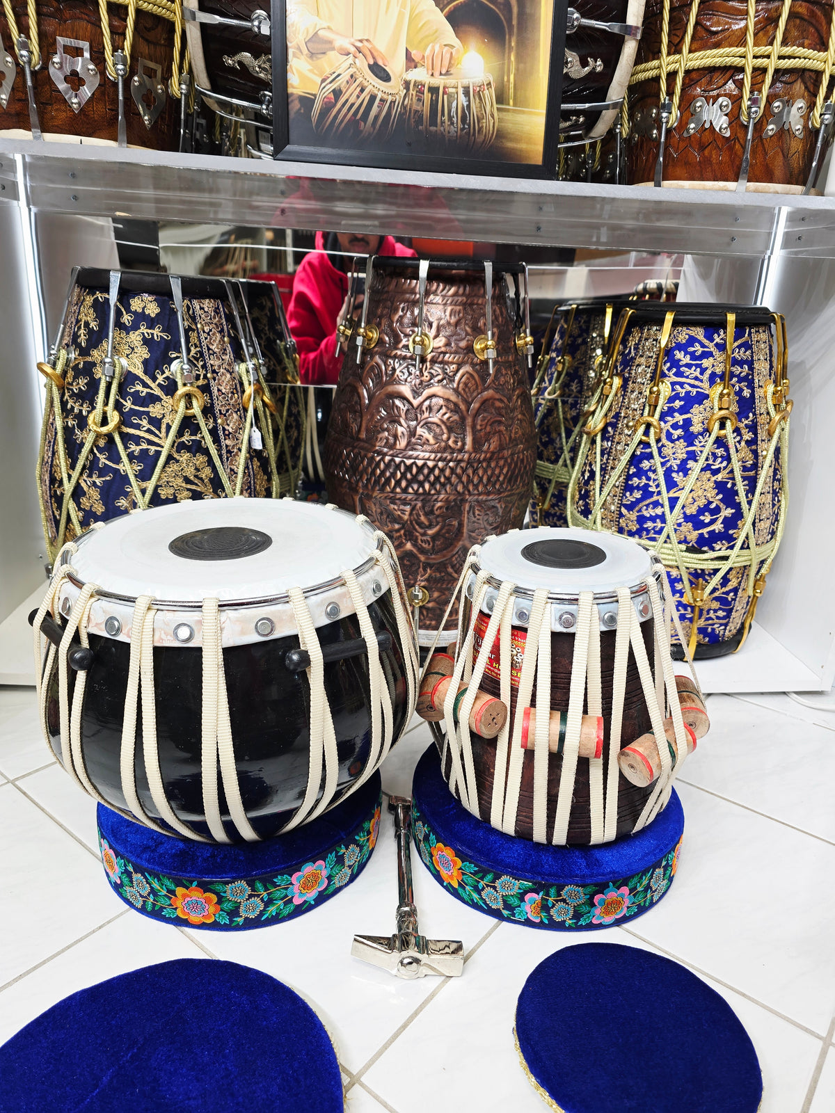 Shunya Black — 9″ Composite Engineered Shell Bayan & 5.75″ Black Sheesham C♯ Vegan Tabla Set *Minor Cosmetic Blemishes & Buzzing on Dayan