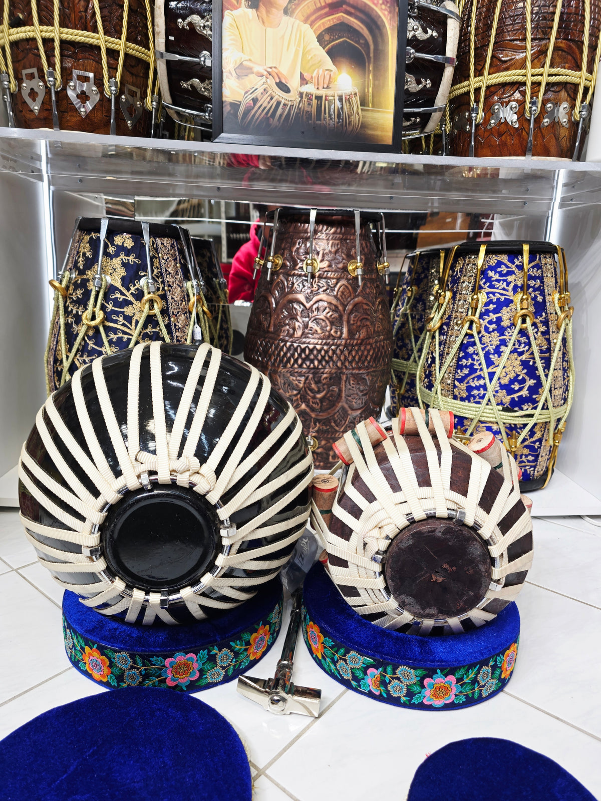 Shunya Black — 9″ Composite Engineered Shell Bayan & 5.75″ Black Sheesham C♯ Vegan Tabla Set *Minor Cosmetic Blemishes & Buzzing on Dayan