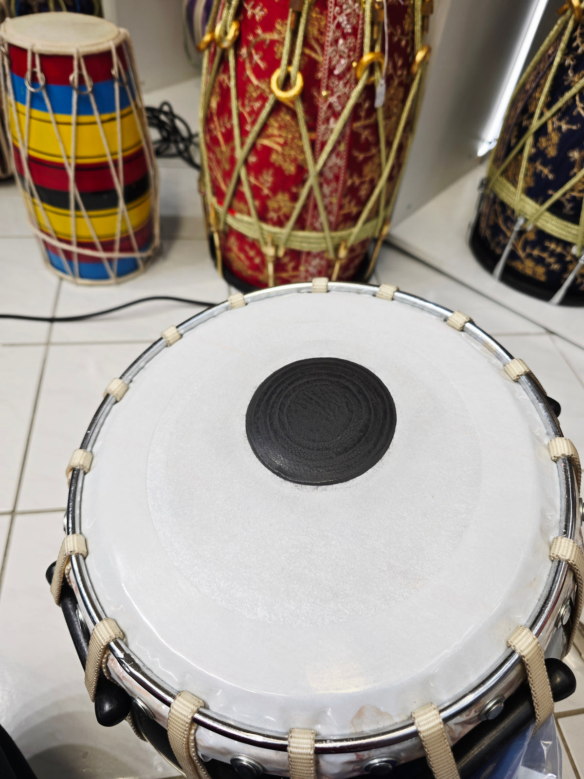 Shunya Black — 9″ Composite Engineered Shell Bayan & 5.75″ Black Sheesham C♯ Vegan Tabla Set *Minor Cosmetic Blemishes & Buzzing on Dayan