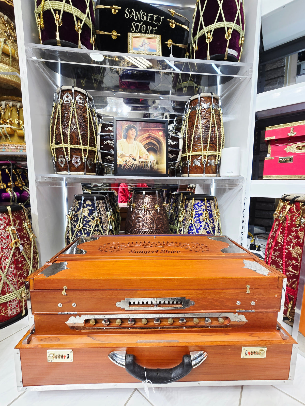 Surodha — 4-Reed BMMF · German Reeds, 13-Scale Changer Harmonium · Matte Wood Grain · German-Style Keys *Minor Cosmetic Blemishes