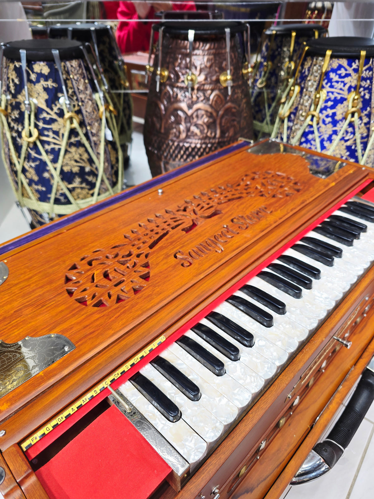Surodha — 4-Reed BMMF · German Reeds, 13-Scale Changer Harmonium · Matte Wood Grain · German-Style Keys *Minor Cosmetic Blemishes