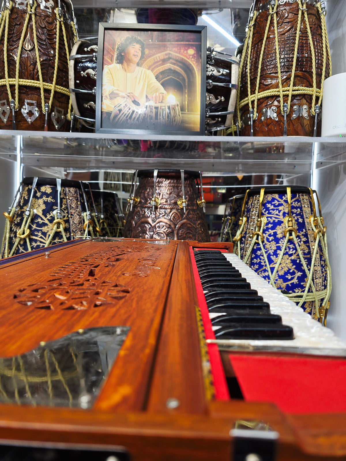 Surodha — 4-Reed BMMF · German Reeds, 13-Scale Changer Harmonium · Matte Wood Grain · German-Style Keys *Minor Cosmetic Blemishes