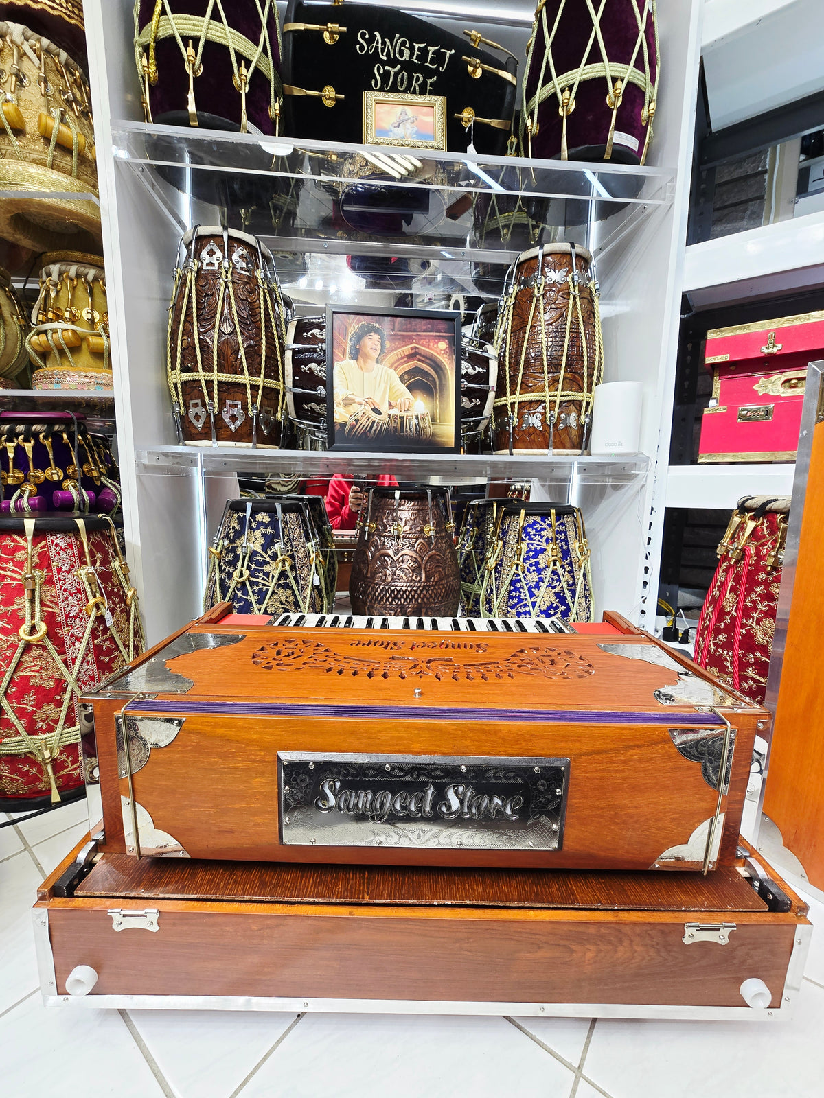 Surodha — 4-Reed BMMF · German Reeds, 13-Scale Changer Harmonium · Matte Wood Grain · German-Style Keys *Minor Cosmetic Blemishes